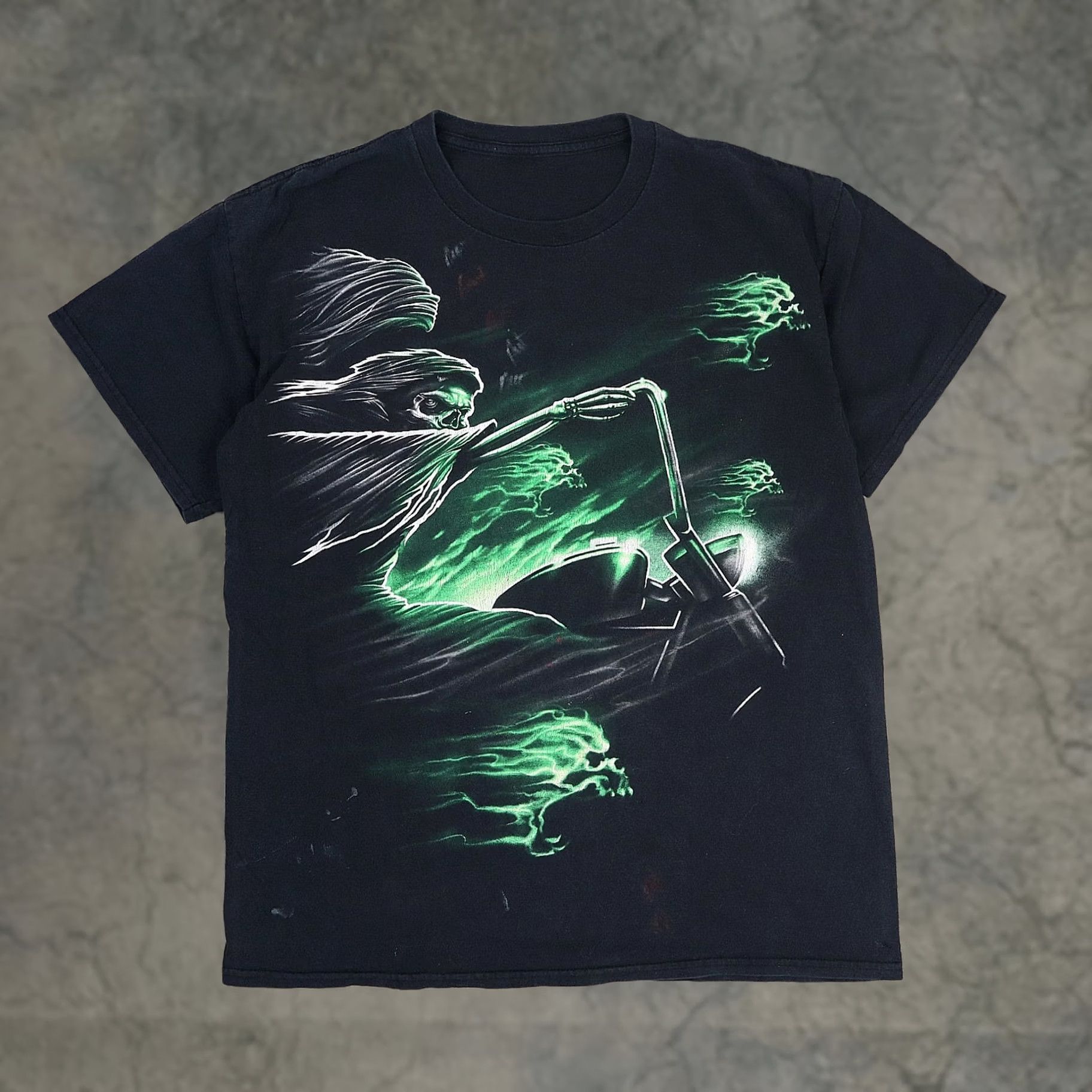 Oakley × Vintage 90s Oakley Vintage Flame Skull Logo T-shirt | Grailed