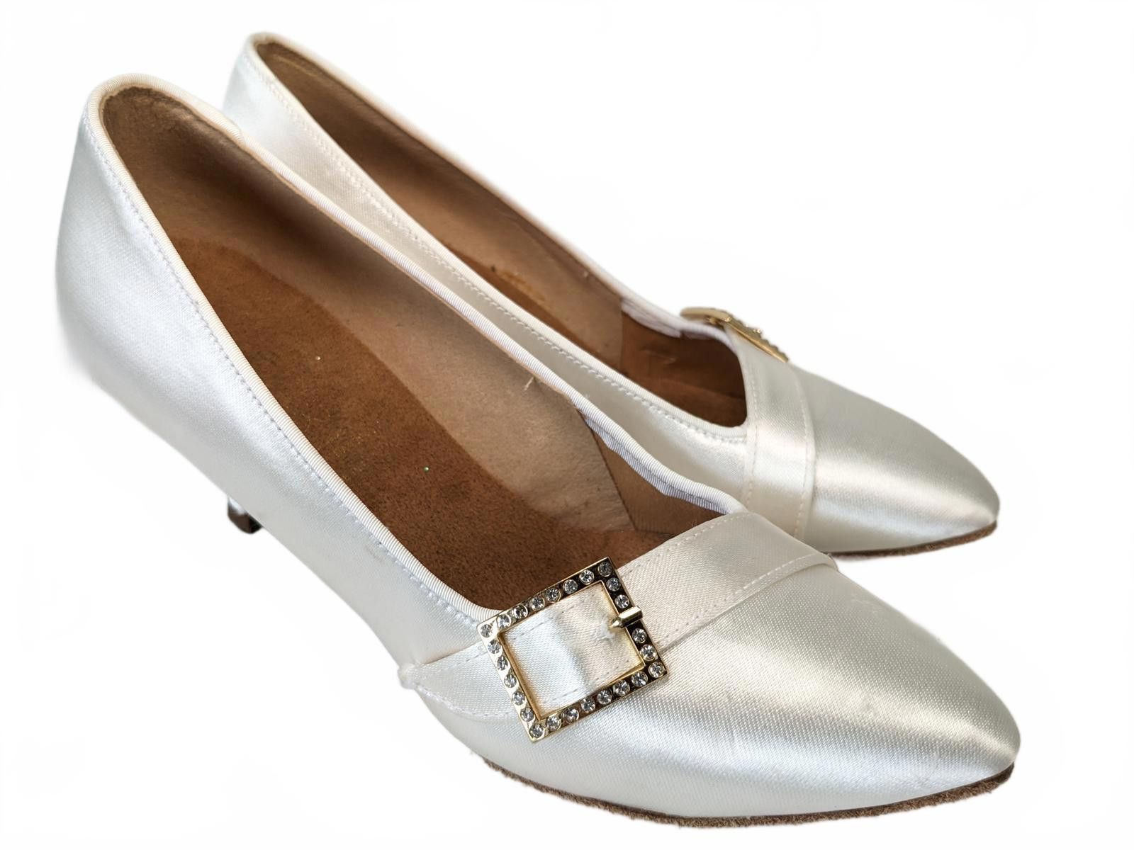 Other SupaDance England 1023 Dance Shoes White Satin Pearl US 4.5 Size US 4.5 / IT 34.5 - 3 Thumbnail