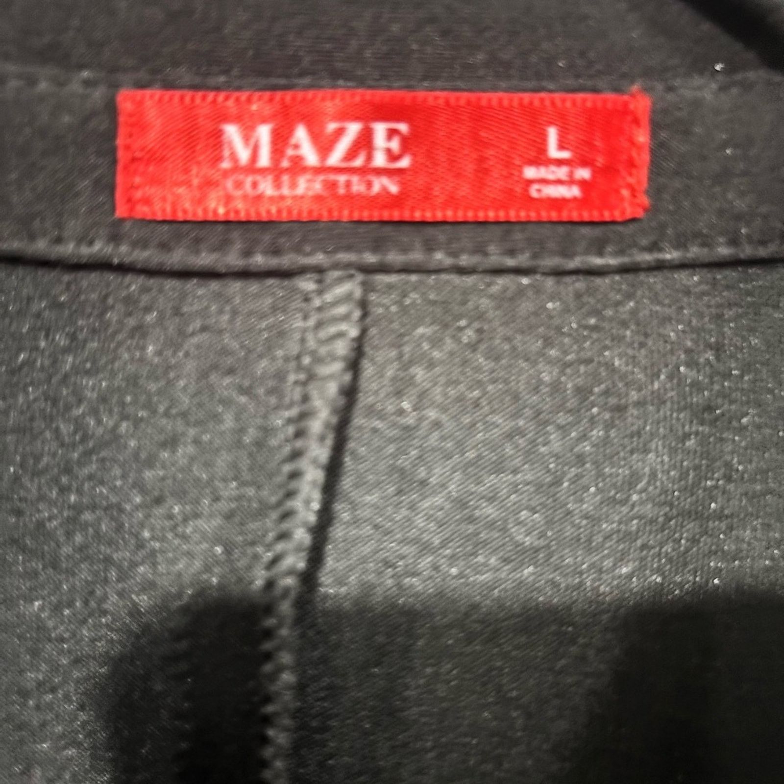 Other Elegant Maze Collection Black Button-Down Mini Dress- Size L Size L / US 10 / IT 46 - 2 Thumbnail