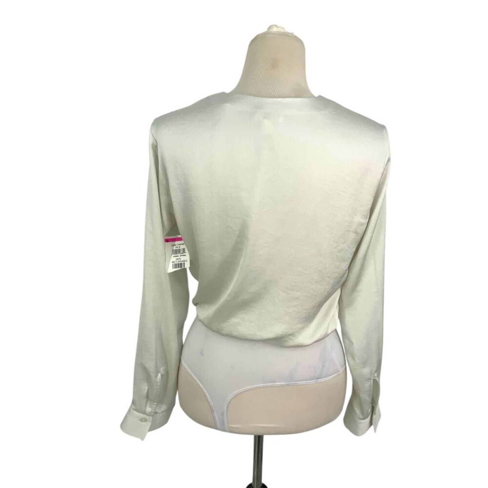 Other Open Edit Wrap Bodysuit Long Sleeve Ivory XS NWOT $59 NWOT Size XS / US 0-2 / IT 36-38 - 10 Thumbnail