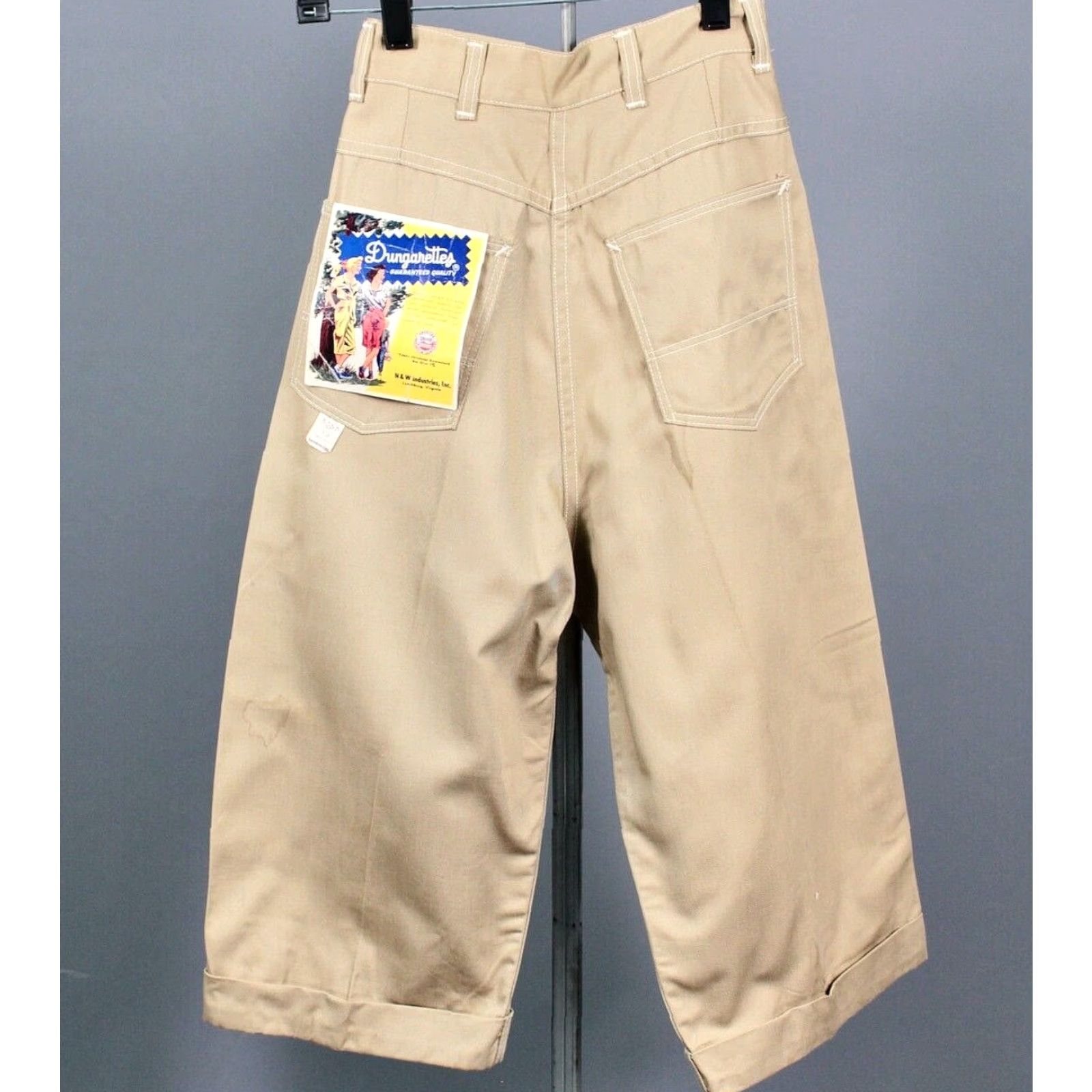 Vintage VTG 1950s NOS Capris / Pants Women's Beige 23" 12 50s Dungarattes Capris / Pants Mens? Womens Size 40" / US 18 - 2 Thumbnail