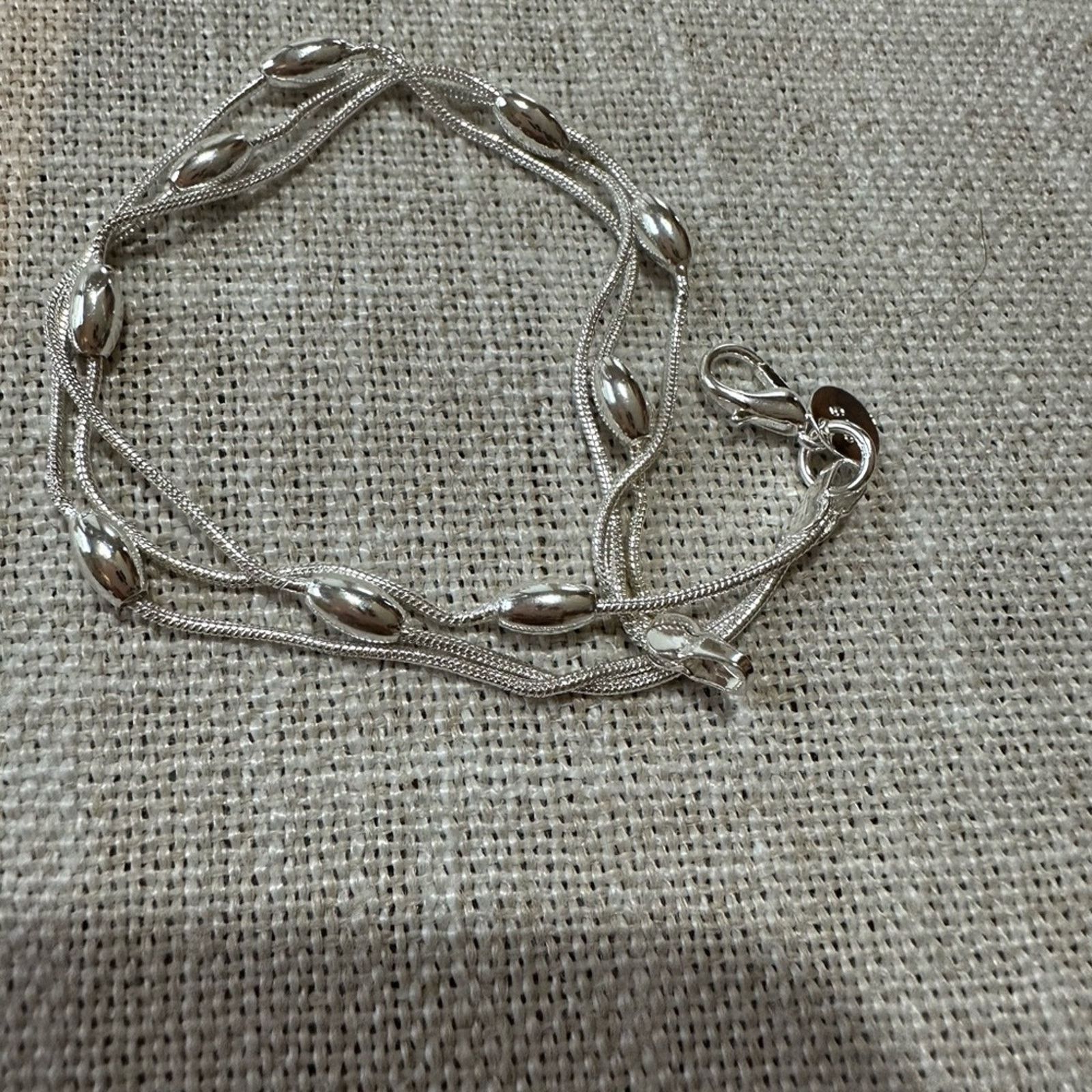 Other Sterling Silver Beaded Bracelet 8” Size ONE SIZE - 5 Thumbnail