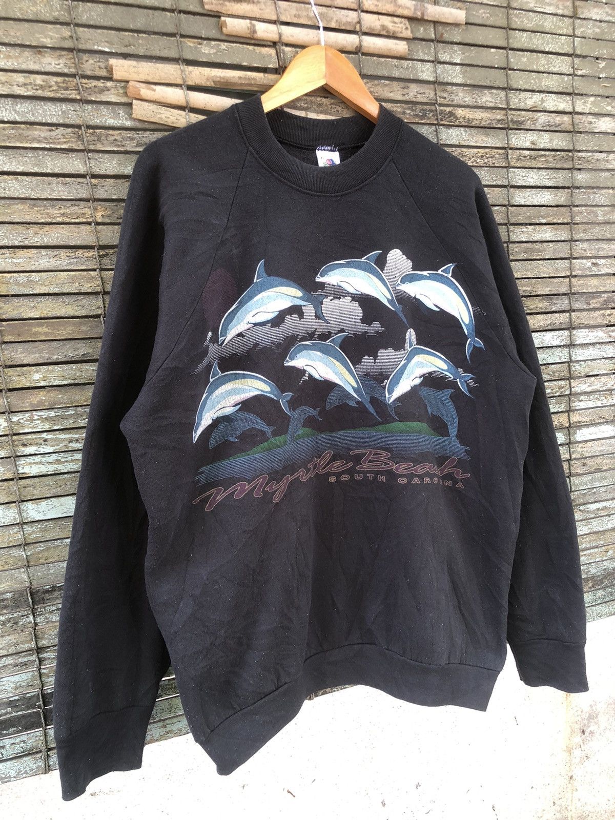 Japanese Brand × Vintage 💥Vintage 90s💥Myrtle Beach Dolphins Mirror Printed Sweatshirt Size US XL / EU 56 / 4 - 3 Thumbnail