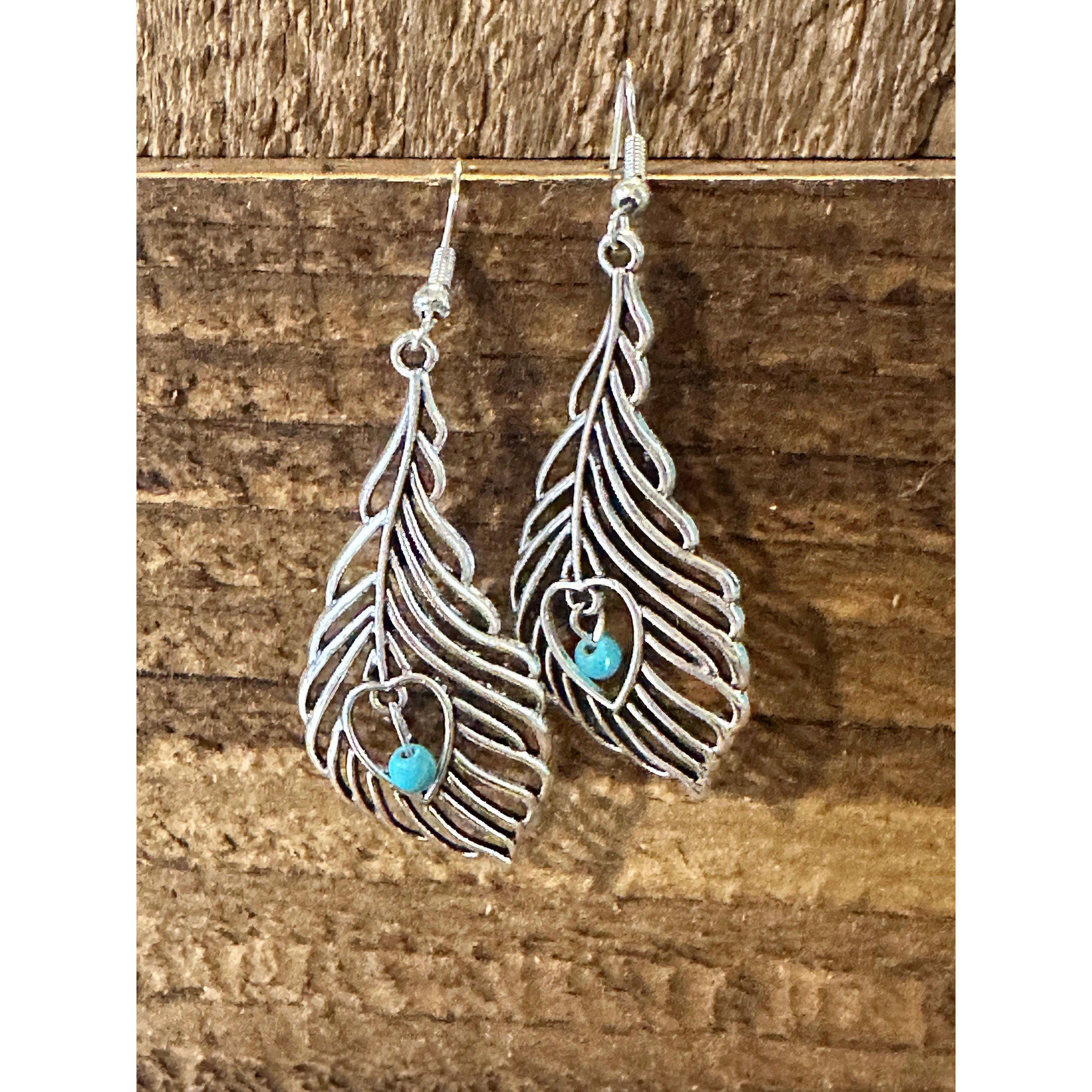 Other Boho Vintage Chic Southwestern Feather Dangle Wire Earrings, Size ONE SIZE - 1 Thumbnail