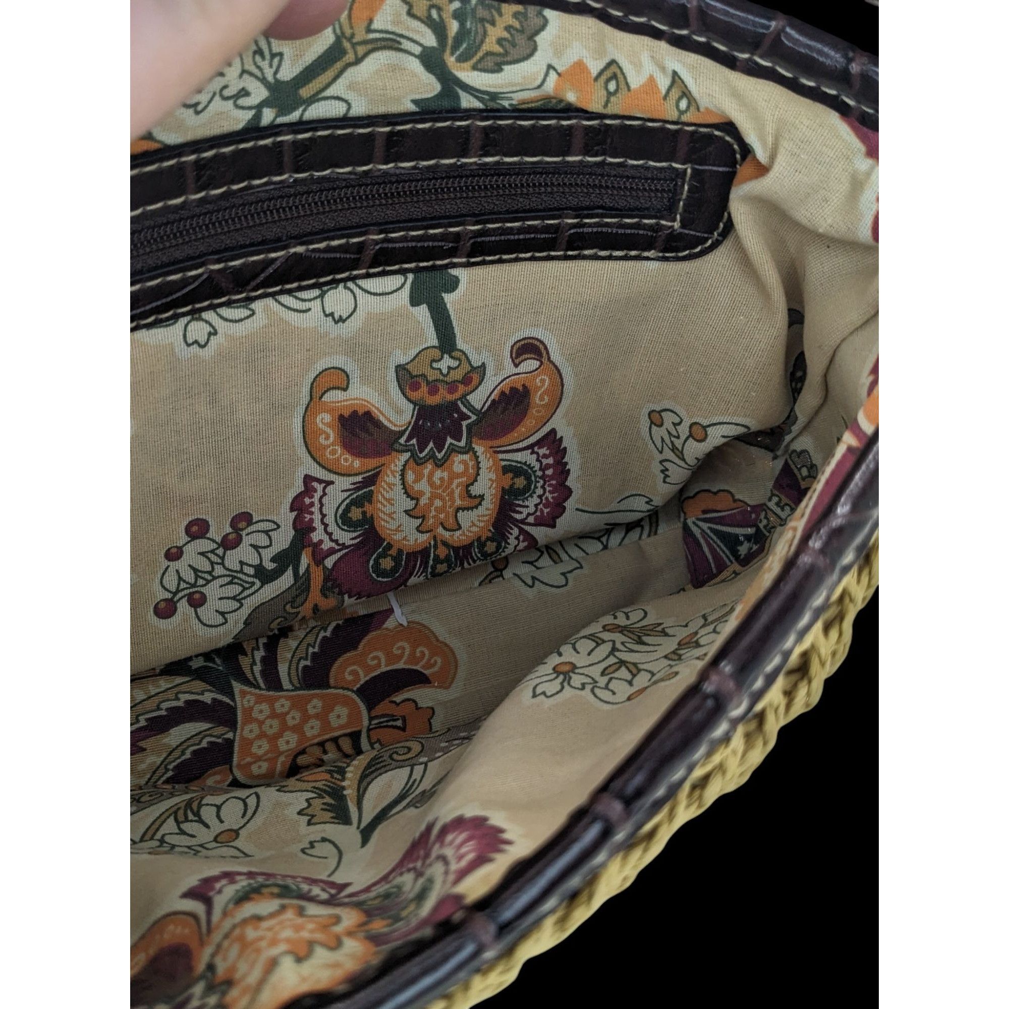 Other Hippie Bohemian Woven Crossbody Bag With Croc-Embossed Vinyl Size ONE SIZE - 3 Thumbnail