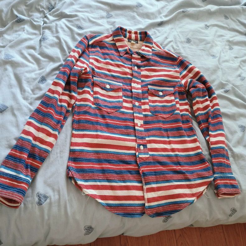 Freewheelers Vintage Wool Rainbow Stripe Western Shirt Size US M / EU 48-50 / 2 - 1 Thumbnail