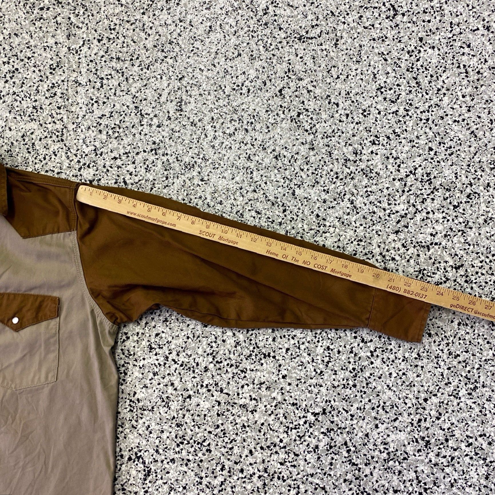 Vintage Cowboy Work Wear Shirt Mens M/L Tan Cotton Pearl Snap Western Workwear Snap Front Button-Up Size US M / EU 48-50 / 2 - 4 Thumbnail