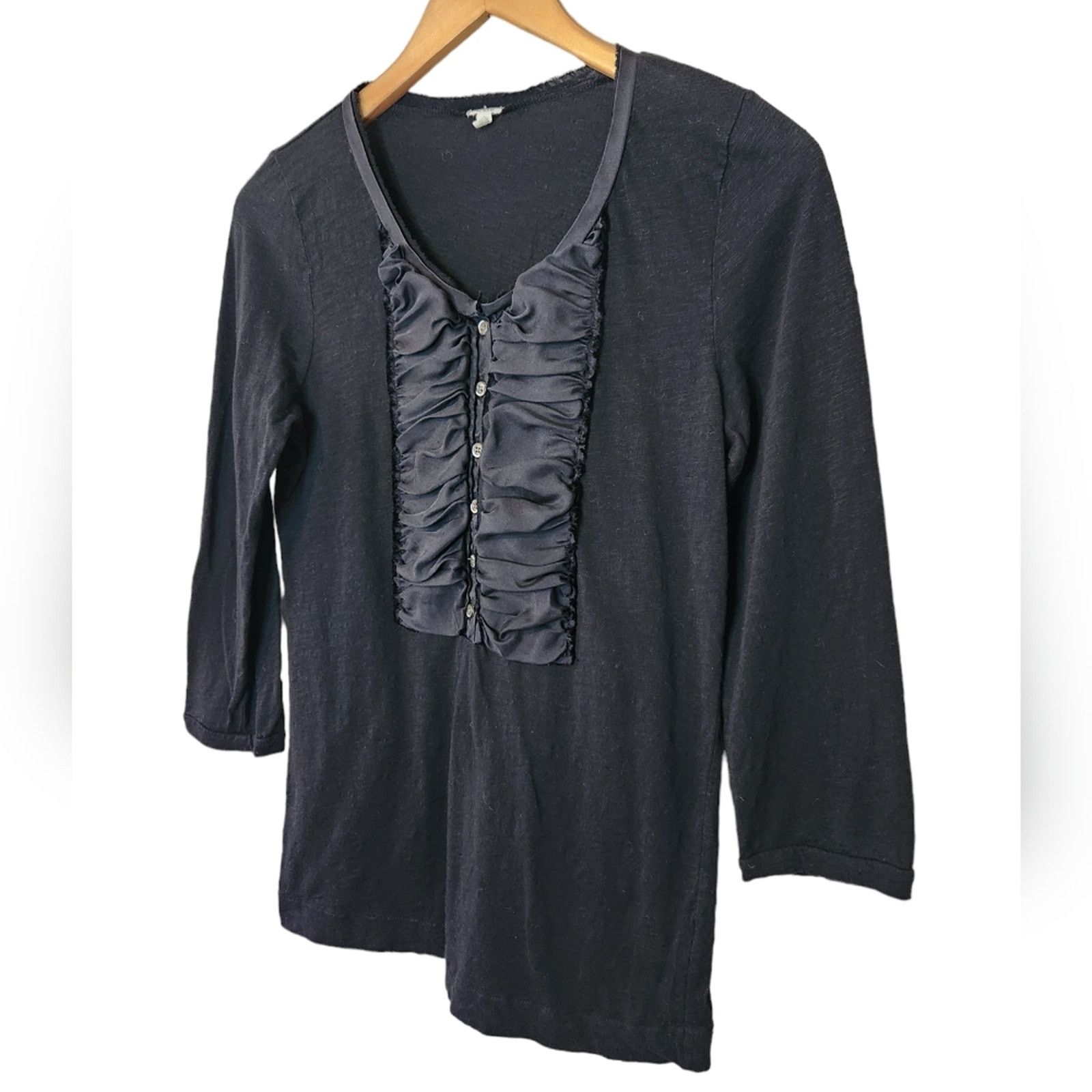 J.Crew J. CREW Slub knit ruched bib Henley tee Medium Size M / US 6-8 / IT 42-44 - 1 Thumbnail