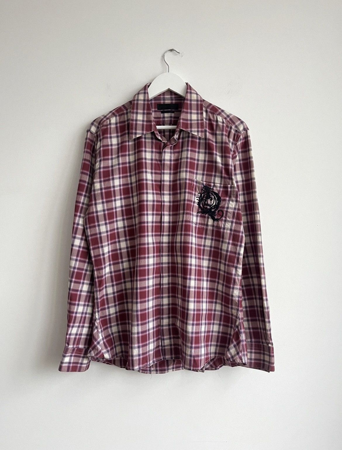 Alexander McQueen SS06 Alexander McQueen Checkered Gothic Embroidery Shirt Size US L / EU 52-54 / 3 - 2 Thumbnail
