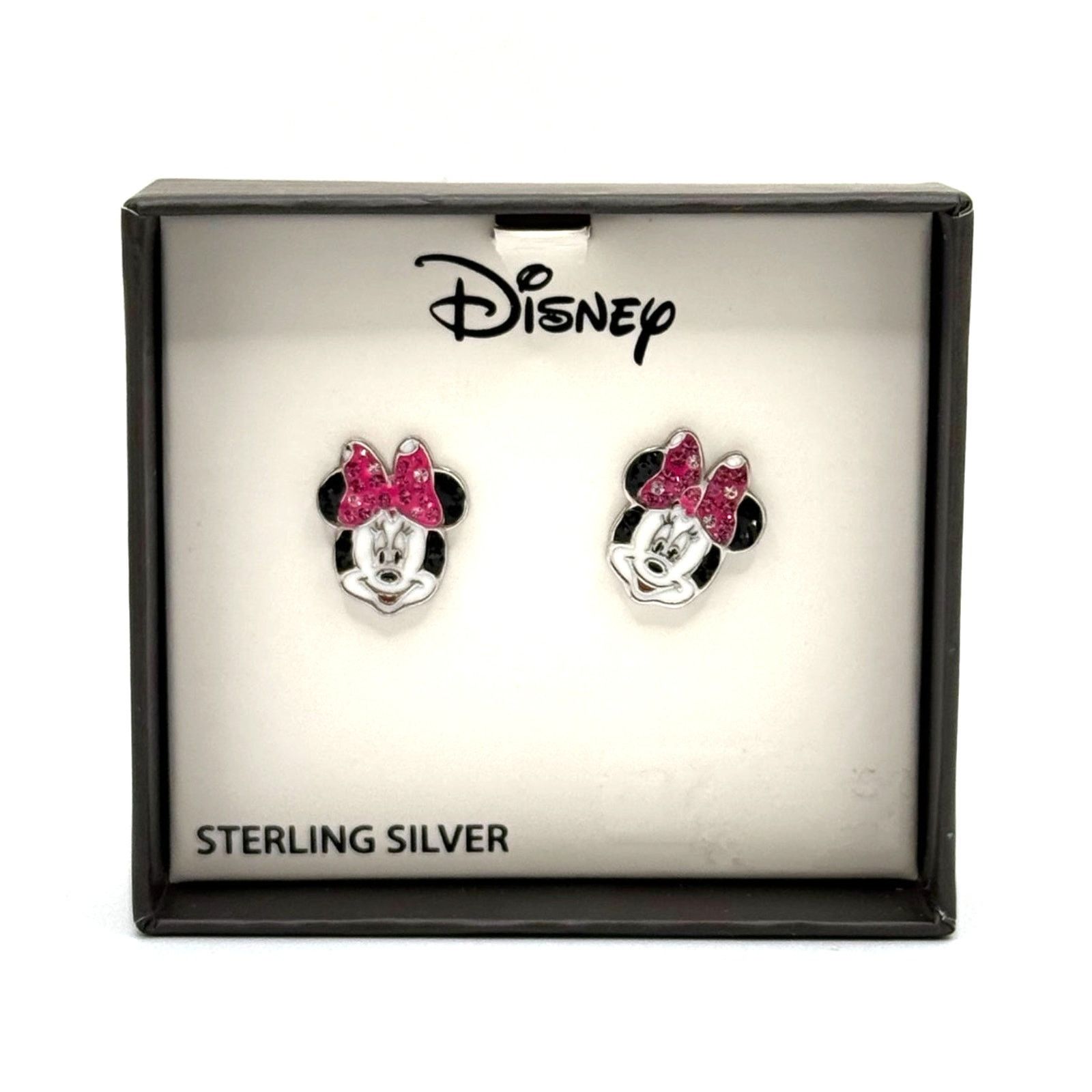 Disney NEW-Sterling Silver Crystal Minnie Mouse Stud Earrings Size ONE SIZE - 2 Thumbnail
