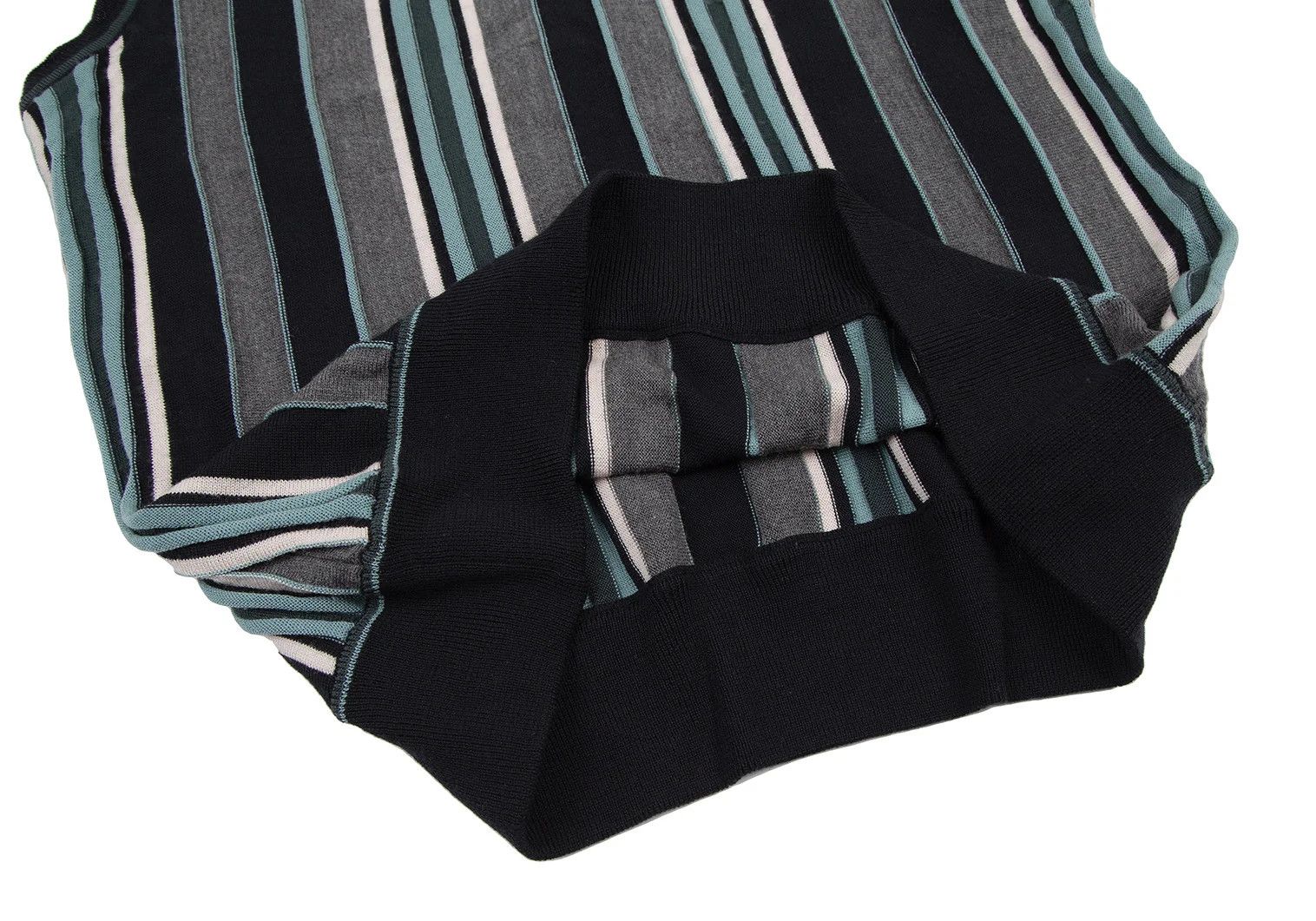 Etro Wool Stripe V-Neck Knit Vest in Gray and Navy XXL Size US XXS / EU 40 - 10 Thumbnail