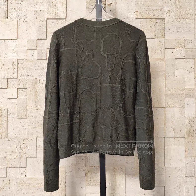 Hermes Hermes Jacquard Knit Cardigan, Moss Green Size XS / US 0-2 / IT 36-38 - 8 Thumbnail