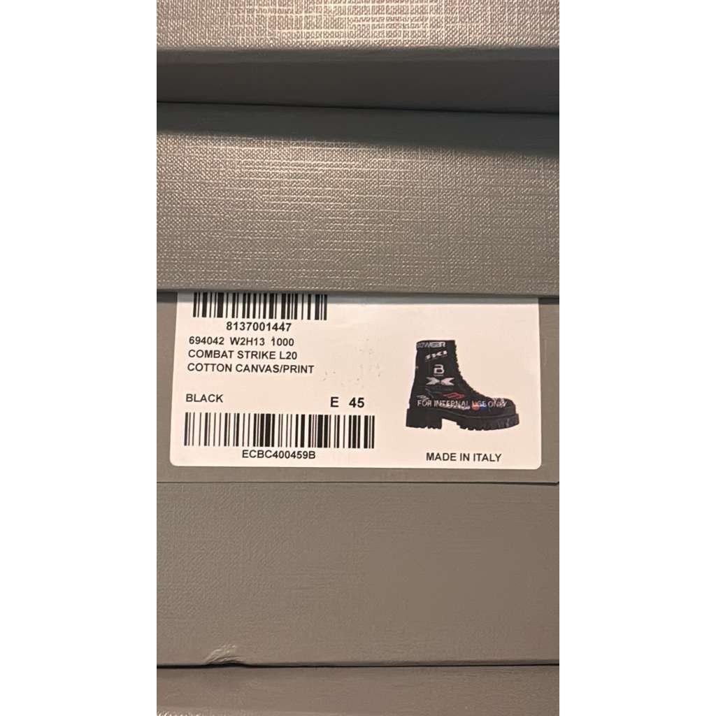 Balenciaga o1rshd1 Q:2 / Combat Strike L20 Cotton Canvas/Print Boot Size US 12 / EU 45 - 22 Thumbnail