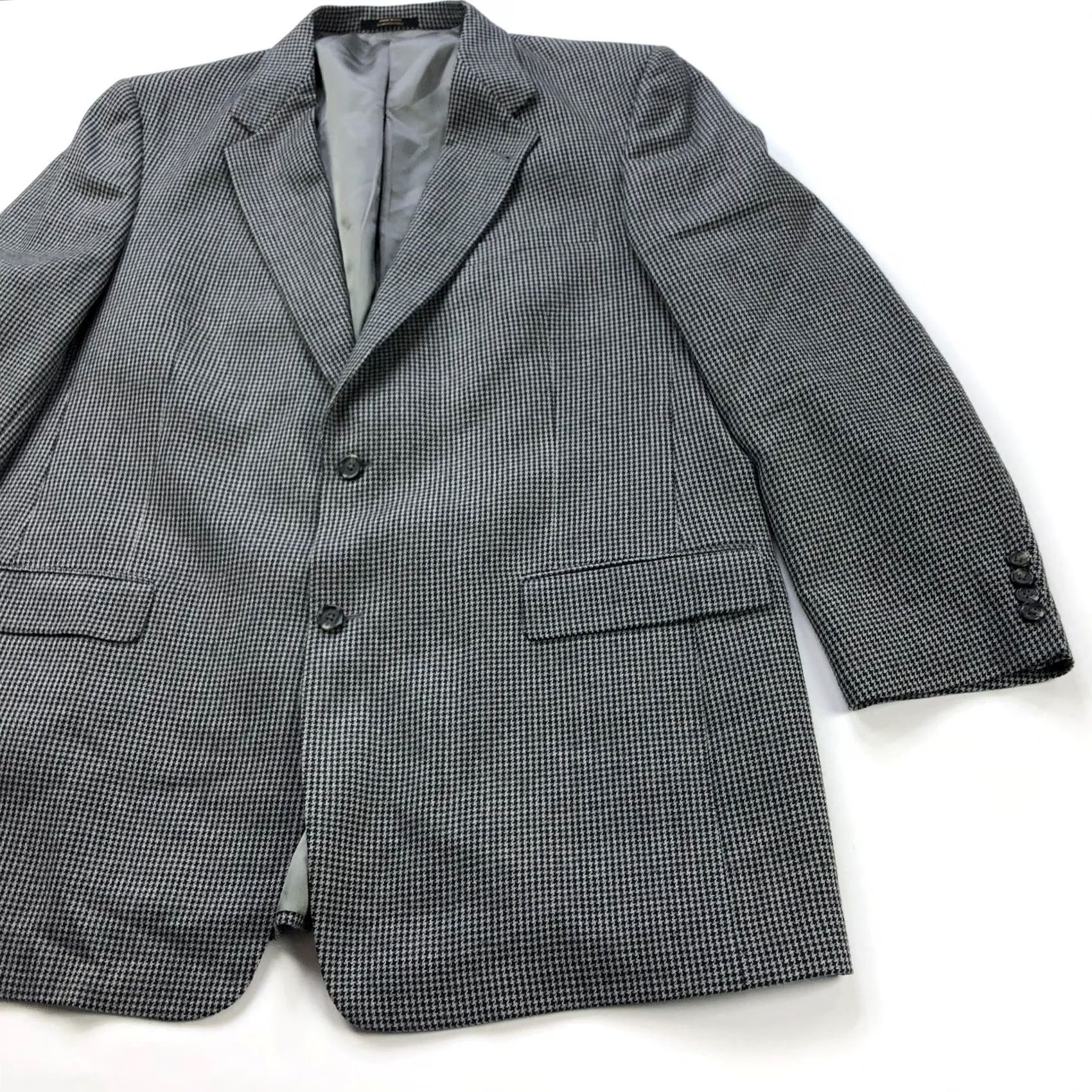 Hart Schaffner Marx Hart Schaffner Marx Jacket Mens 46 Black Long Wool Sport Coat Houndstooth And Gray Size US S / EU 44-46 / 1 - 2 Thumbnail