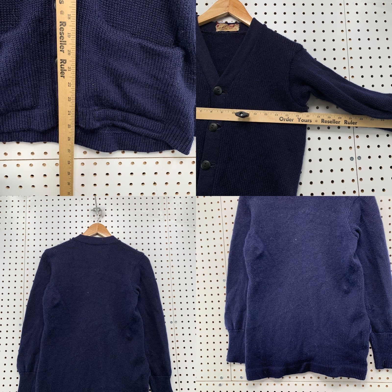 Vintage VINTAGE Logan Knitting Mills Cardigan Sweater Mens L Navy Wool 60s Size US L / EU 52-54 / 3 - 9 Thumbnail