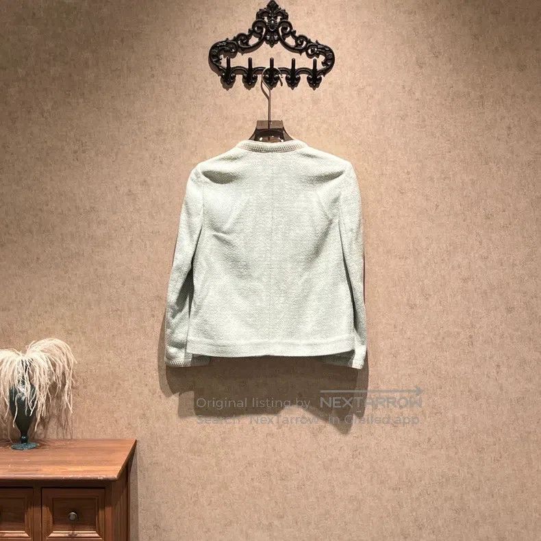 Loro Piana Loro Piana Light Green Diamond Pattern Open Cardigan Jacke Size XS / US 0-2 / IT 36-38 - 2 Thumbnail