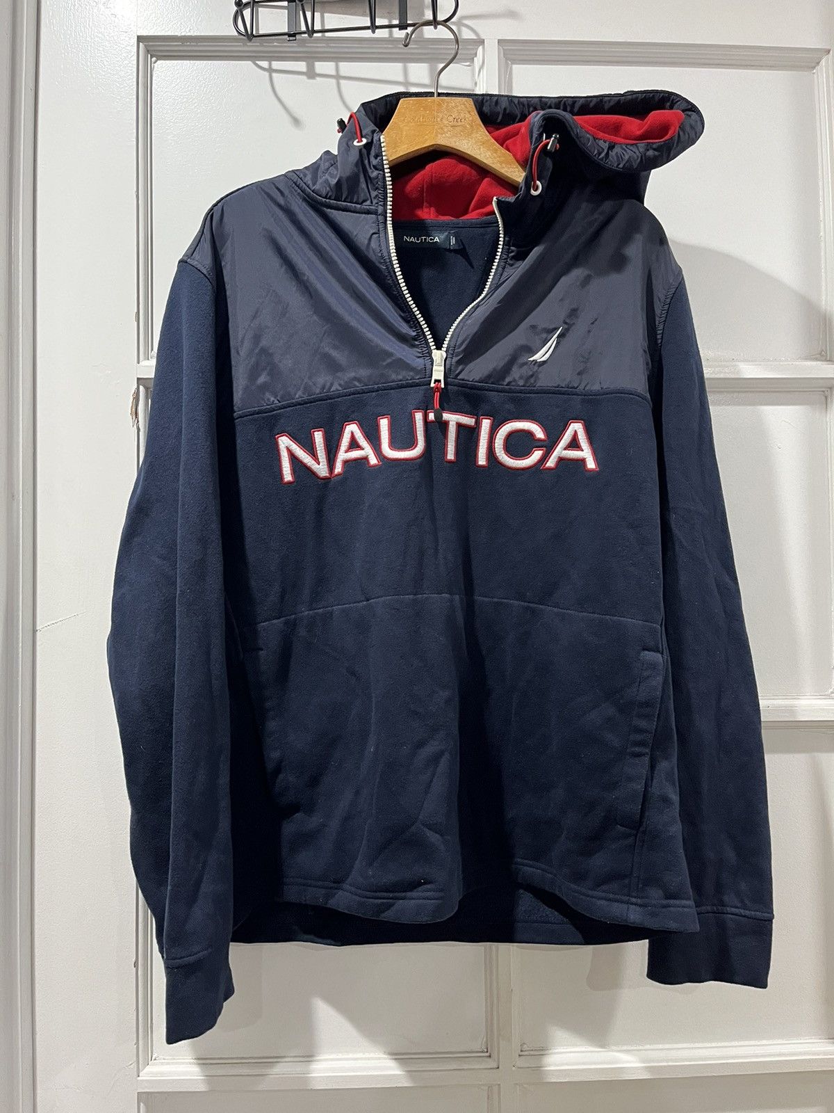 Nautica Nautica Navy Half-Zip Hoodie Size US L / EU 52-54 / 3 - 1 Thumbnail