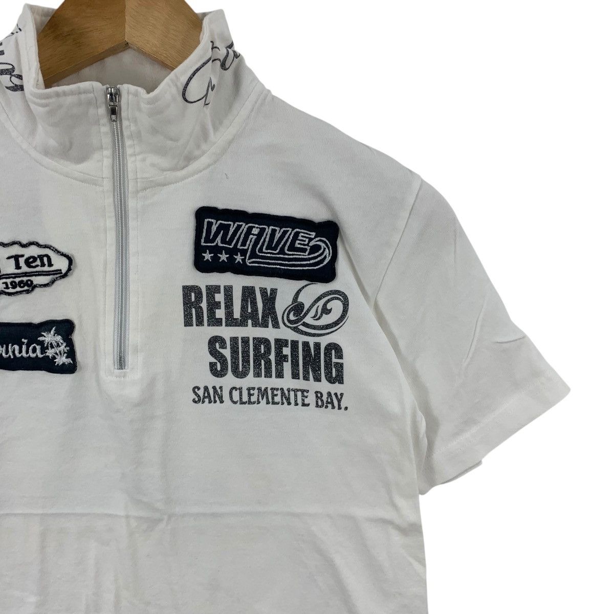 Hang Ten HANG TEN SURF Embossed Logo California Half Zipper Tee Shirt Size US S / EU 44-46 / 1 - 6 Thumbnail