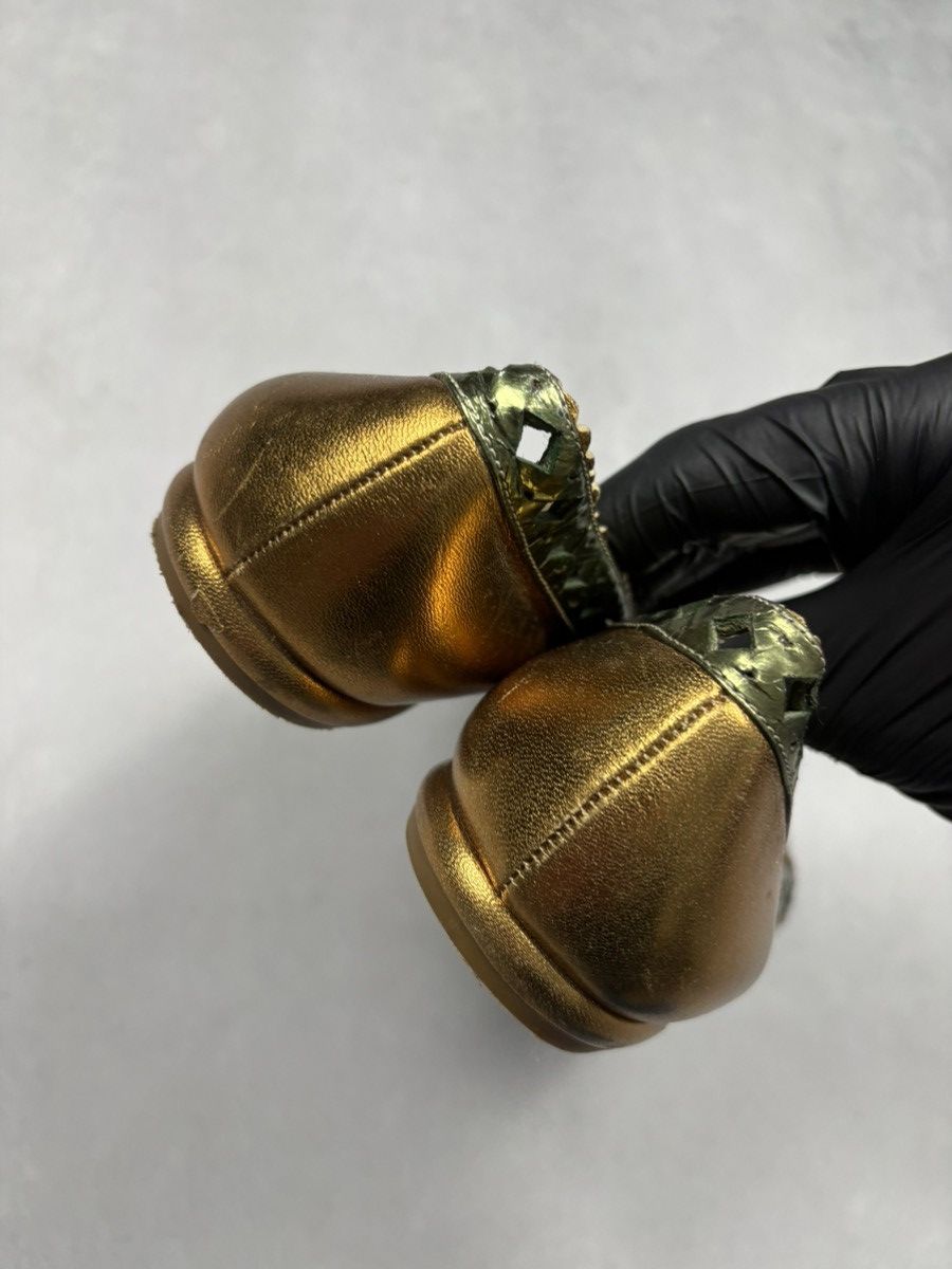 Prada Archive Prada Milano Metallic Gold Ballet Flats 38.5 Vintage Size US 8.5 / IT 38.5 - 3 Thumbnail