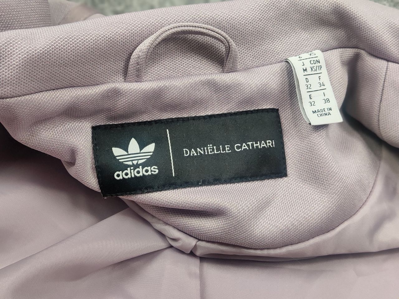 Adidas Danielle Cathari lavender asymmetric Blazer jacket