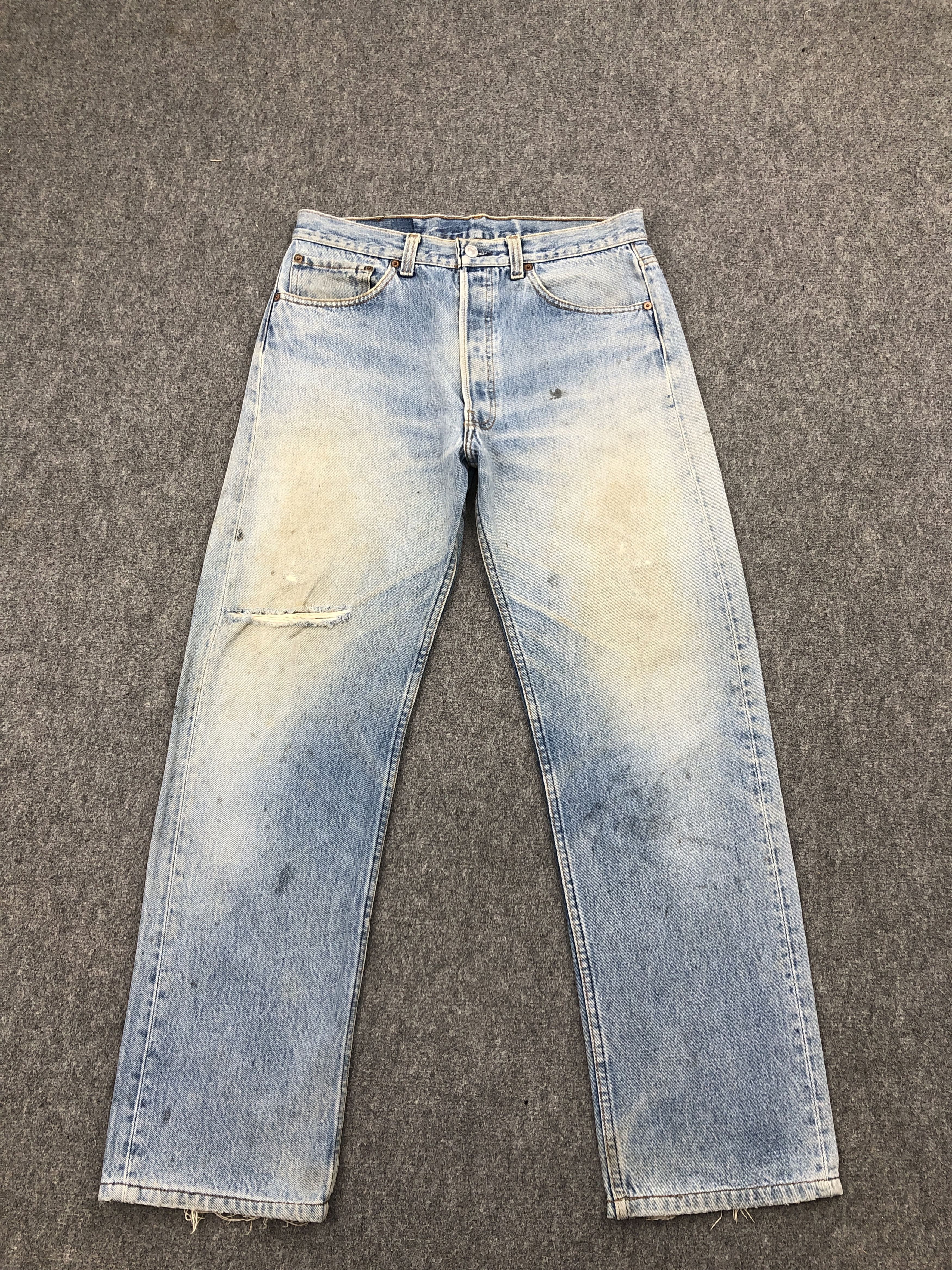 Levi's × Vintage Vintage 90s Levis 501 Light Washed Jeans Size US 31 - 1 Thumbnail