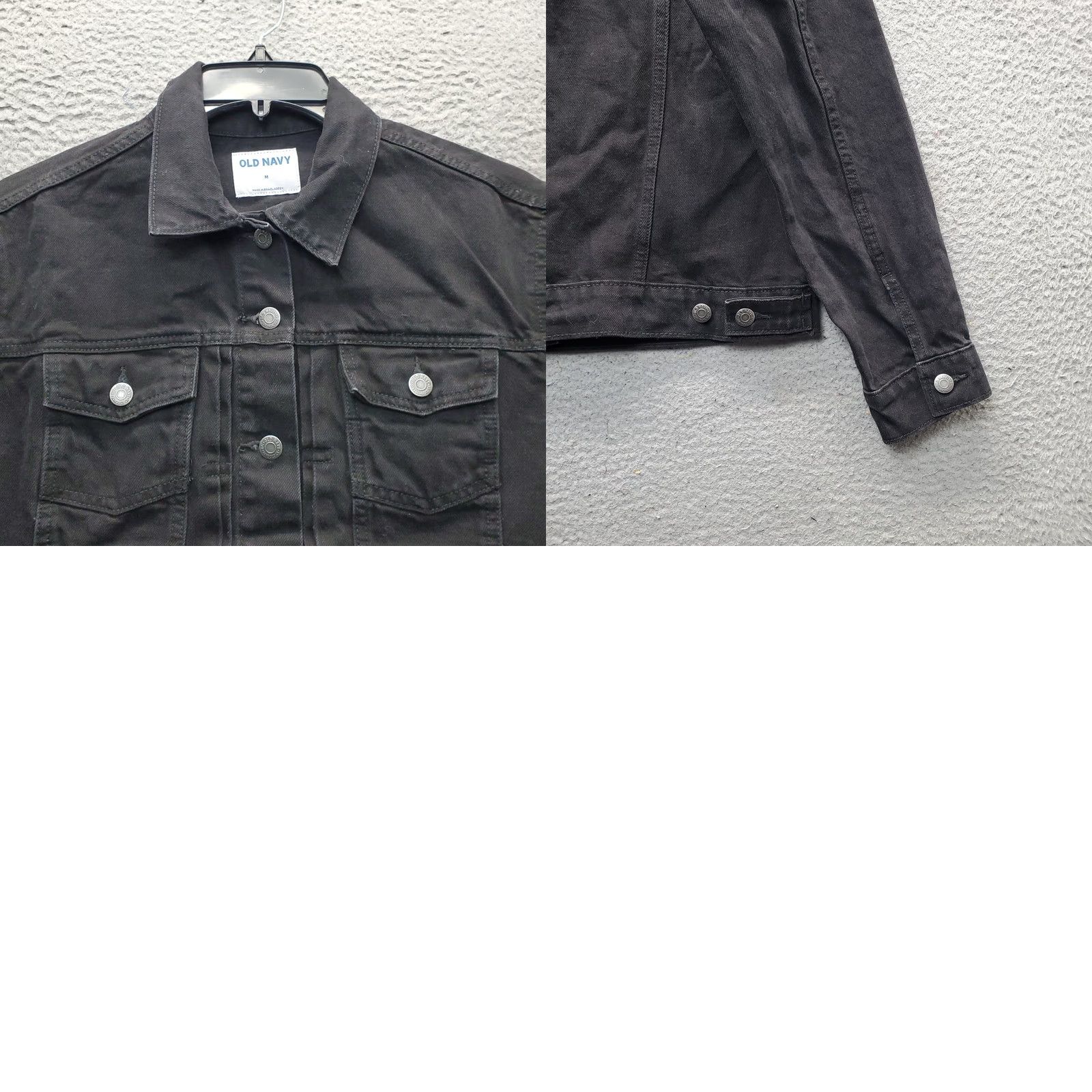 Old Navy Old Navy Jeans Jacket Womens M Black Denim Button Front Collared Jacket Size M / US 6-8 / IT 42-44 - 8 Thumbnail