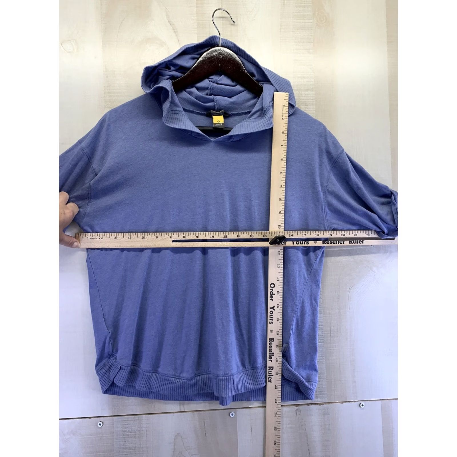 Eddie Bauer Eddie Bauer Womens M Blue Hooded Crop Short Sleeve T-Shirt Top-6328 Size 32" / US 10 / IT 46 - 3 Thumbnail
