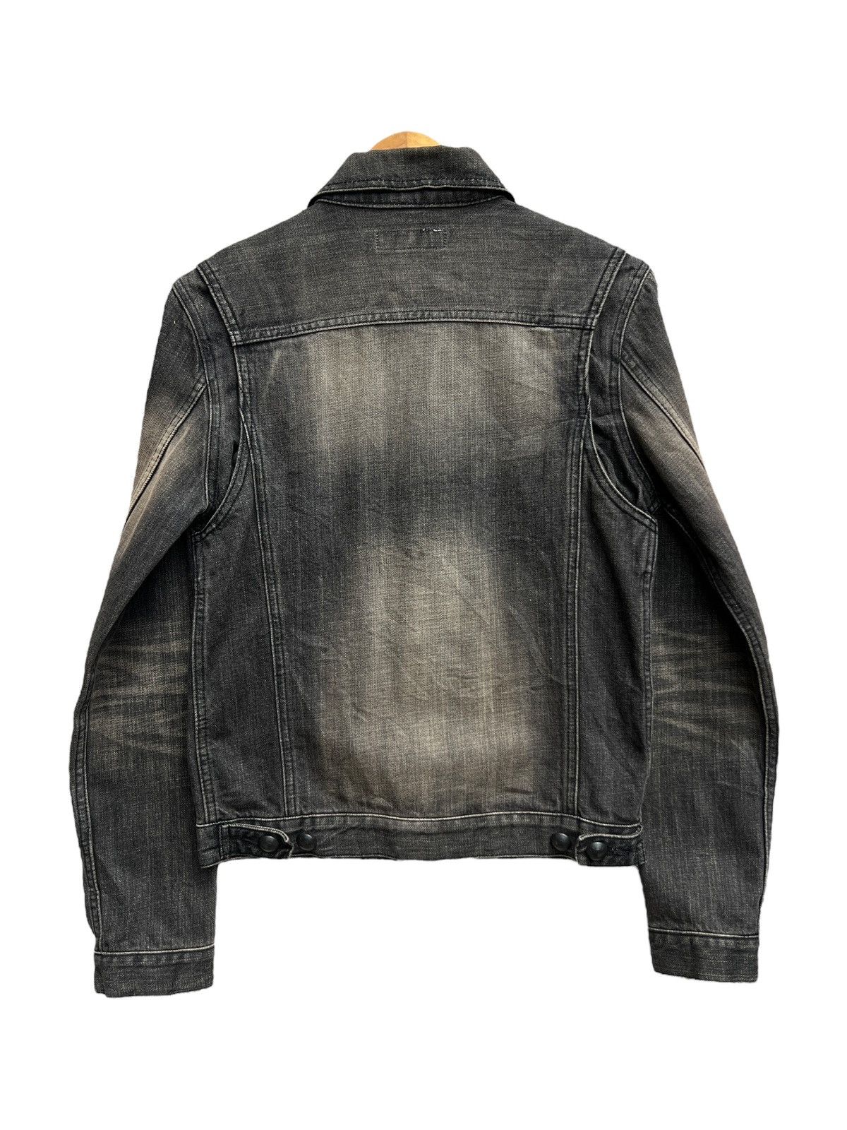 Vanquish Vanquish Japan Distressed Sunfaded Gothic Black Denim Jacket Size US S / EU 44-46 / 1 - 4 Thumbnail