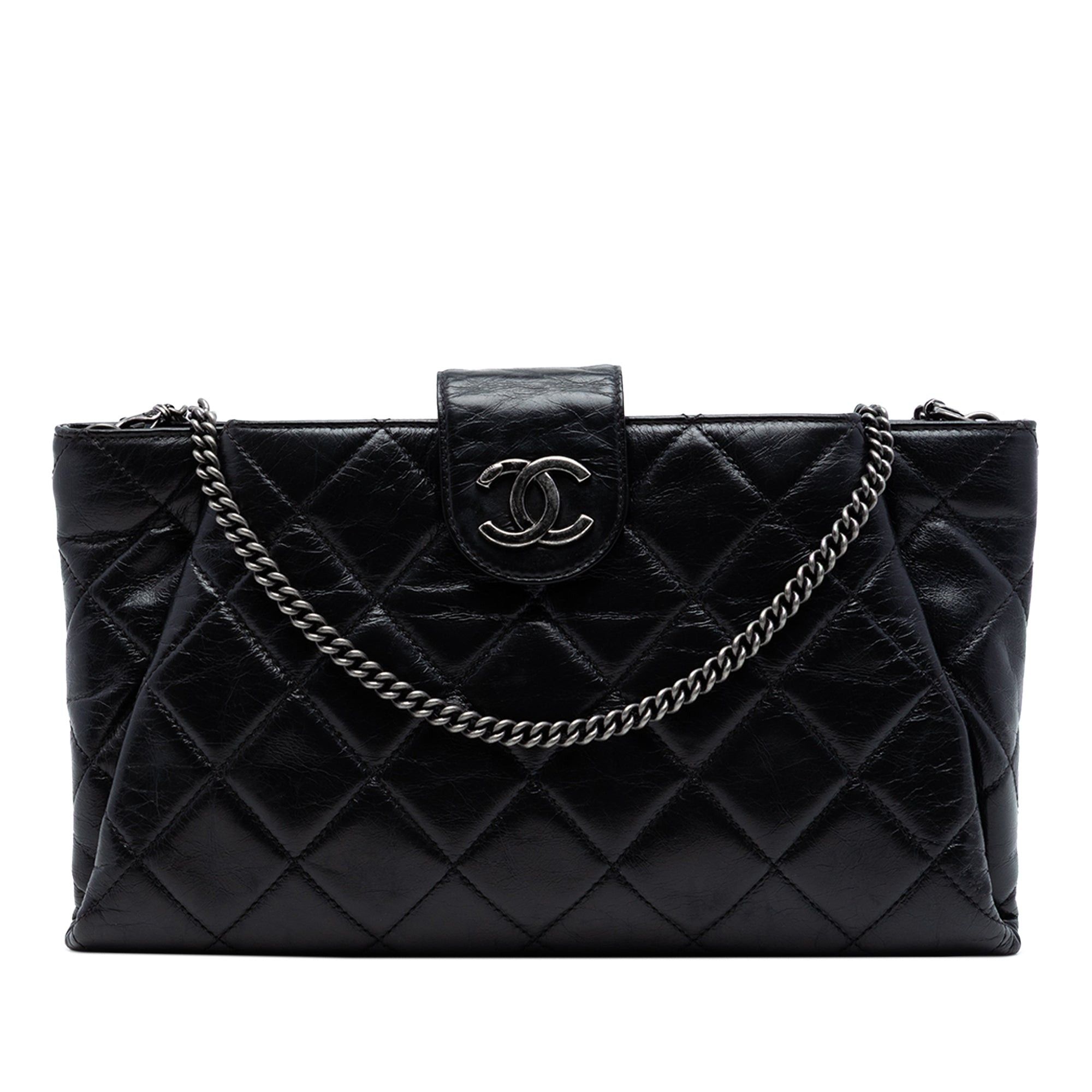 Chanel Quilted Glazed Calfskin Coco Pleats Chain Clutch Size ONE SIZE - 1 Thumbnail