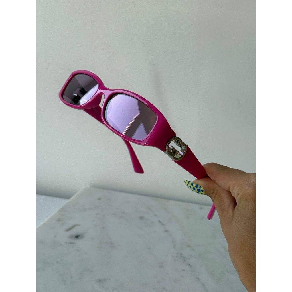 Gucci NEW Gucci GG1661S Pink Slim Logo Sunglasses Size ONE SIZE - 6 Thumbnail