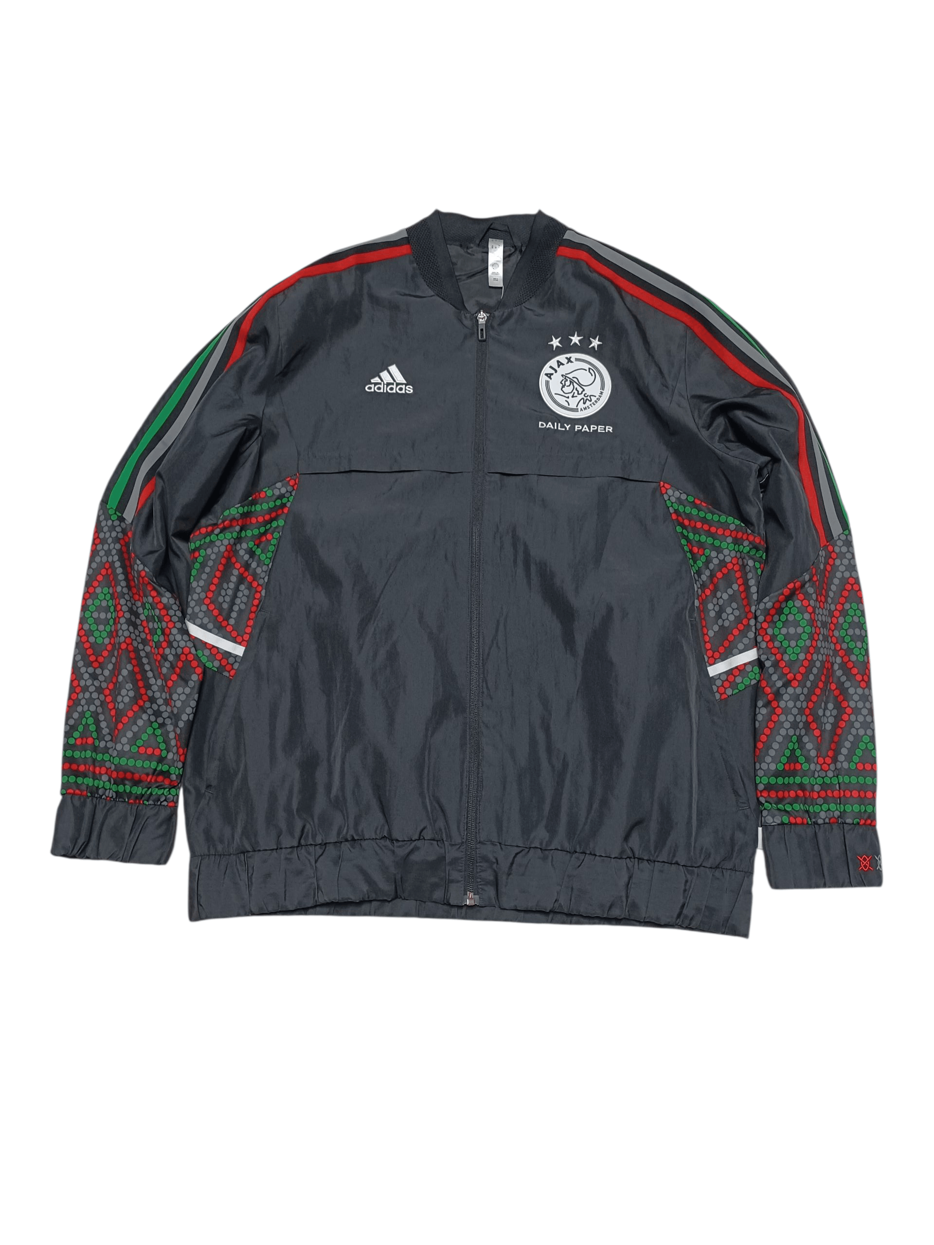 ADIDAS AJAX AMSTERDAM X DAILY PAPER NYLON TRACK JACKET DRILL