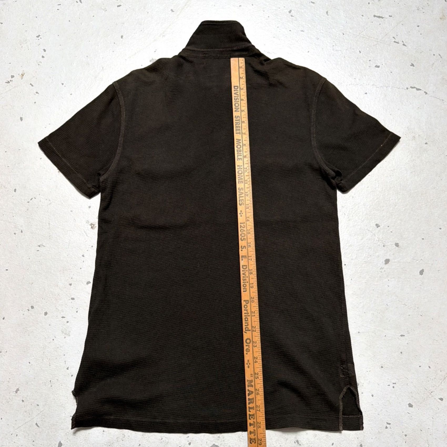 Vintage RRL Ralph Lauren Army Polo T-Shirt Knit Textured Faded Black S Size US S / EU 44-46 / 1 - 6 Thumbnail