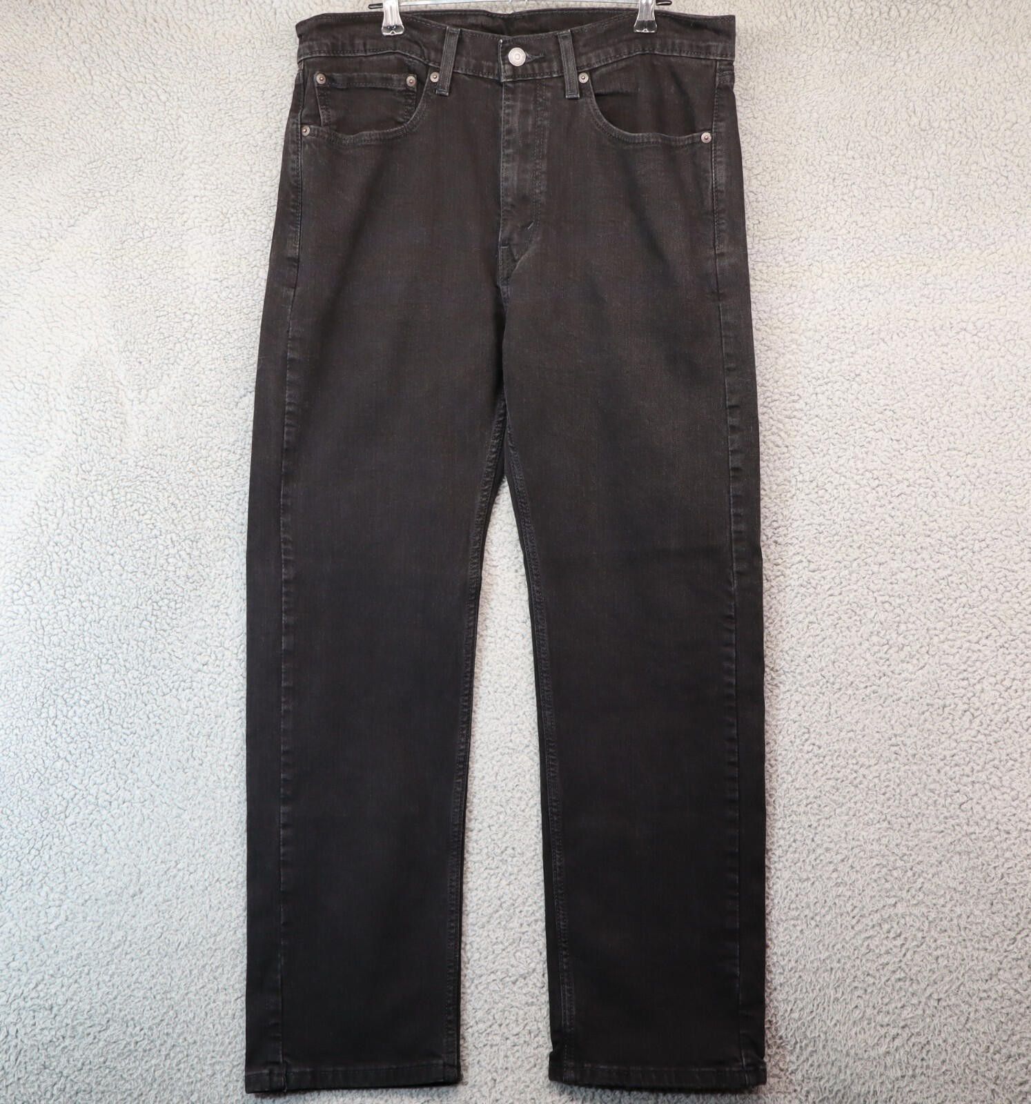 Levi's Levi 505 Jeans Men 34x30 Regular Fit Straight Leg Black Size US 34 / EU 50 - 2 Thumbnail