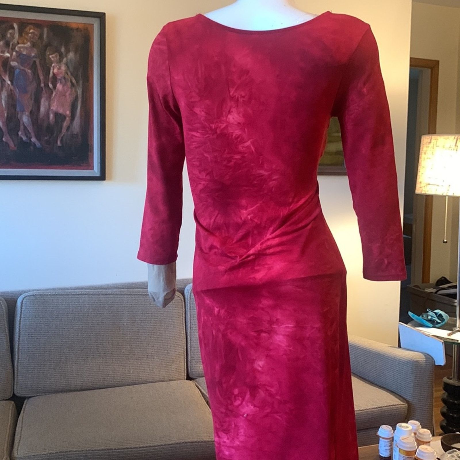 Vintage Yelete red stretch wiggle bodycon sexy dress Size S / US 4 / IT 40 - 6 Thumbnail