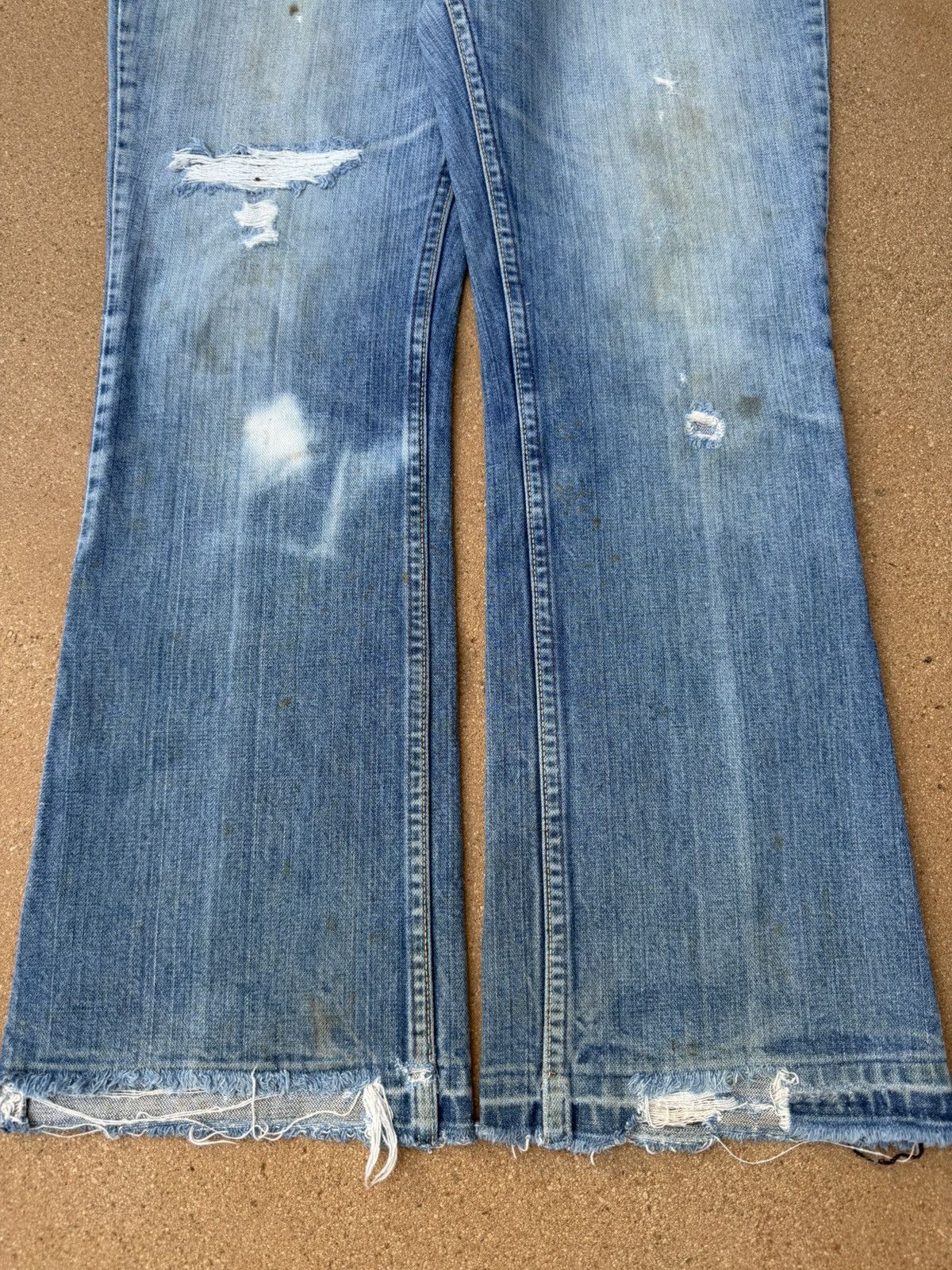 Wrangler Vintage 70’s Wrangler Flare Bootcut Distressed Jeans 32x30 Size US 32 / EU 48 - 3 Thumbnail