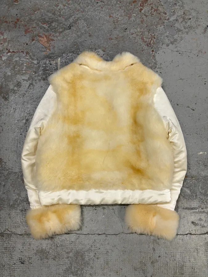 Gianfranco Ferre 2000s Gianfranco Ferré Cream Faux Fur Collar Puffer Jacket Size S / US 4 / IT 40 - 5 Thumbnail