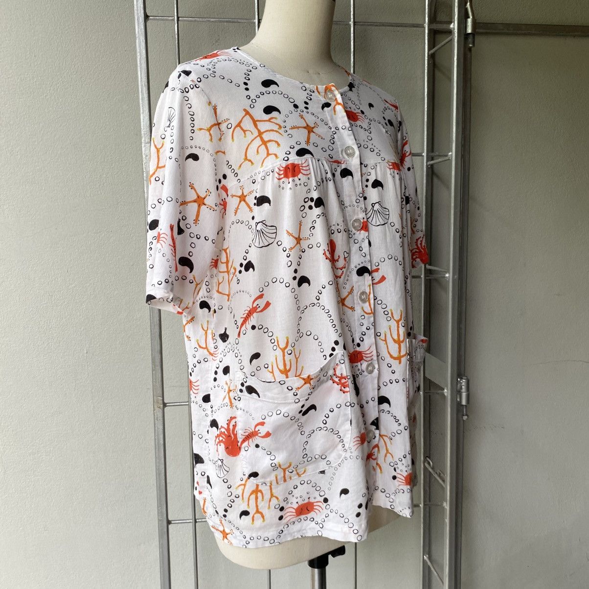 Tsumori Chisato Tsumori Chisato White Sea Life Print Blouse Size M / US 6-8 / IT 42-44 - 16 Thumbnail