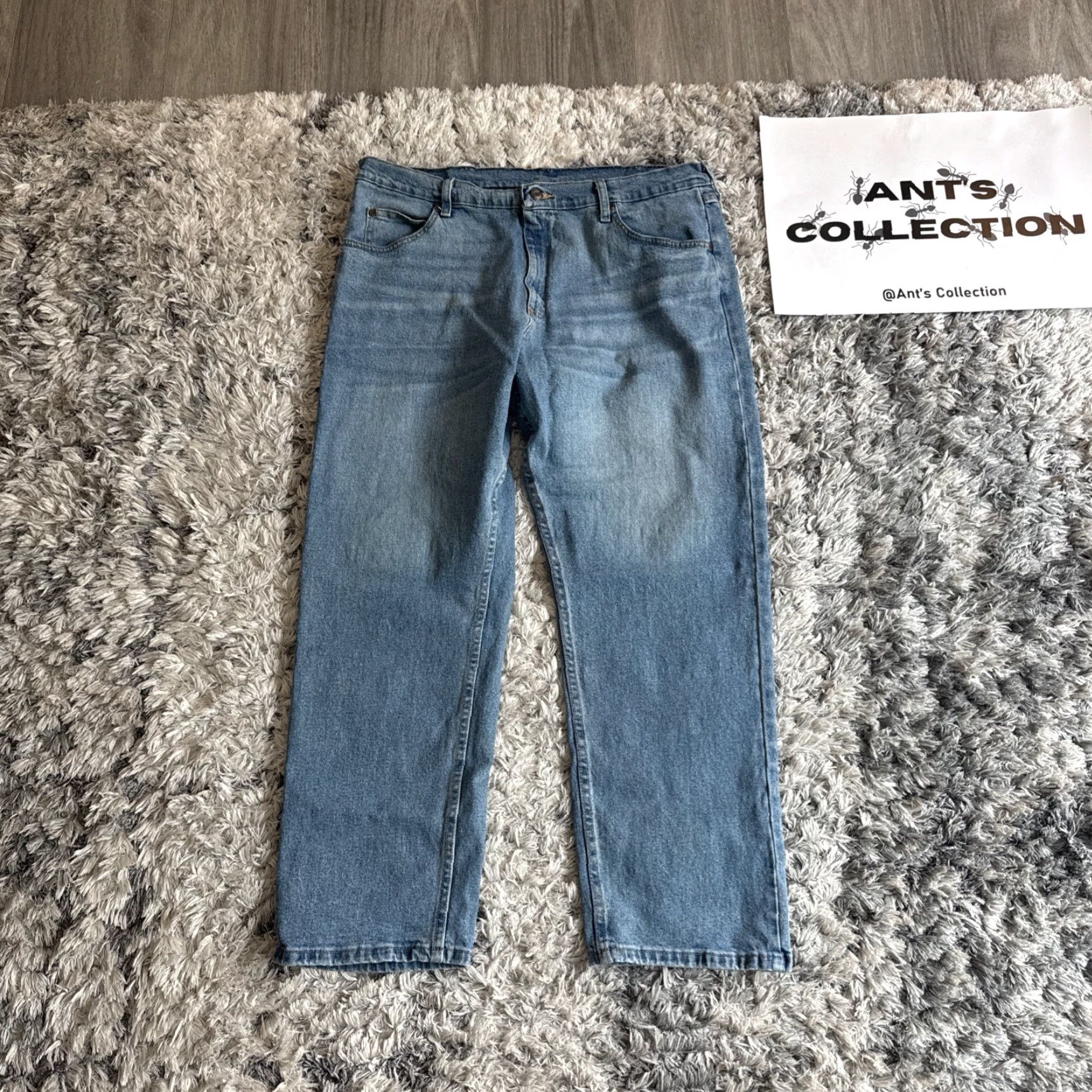 Wrangler VINTAGE Wrangler Jeans Denim Straight Mens 38x30 Blue Casual Workwear Mens Jeans Size US 38 / EU 54 - 6 Thumbnail