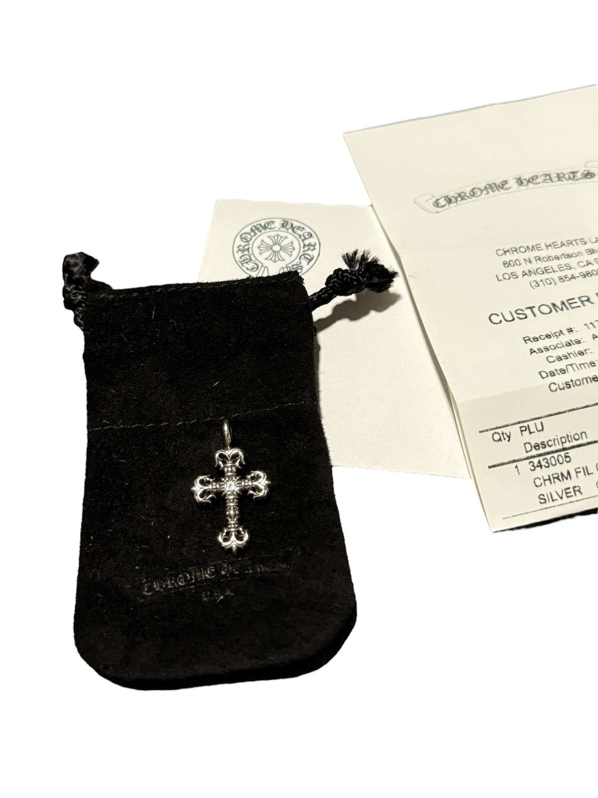 Chrome Hearts Chrome Hearts Silver Diamond Tiny Filigree Cross Charm Size ONE SIZE - 15 Thumbnail
