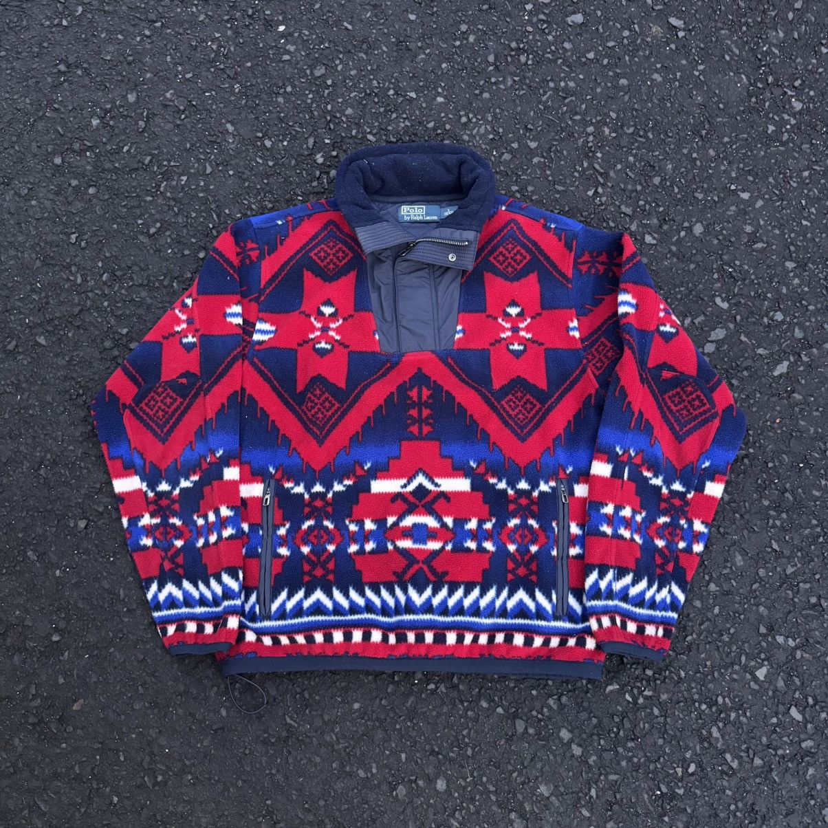 Polo Ralph Lauren Ralph Lauren Polo Sportsman Aztec Print Fleece Sweater Size US S / EU 44-46 / 1 - 1 Thumbnail