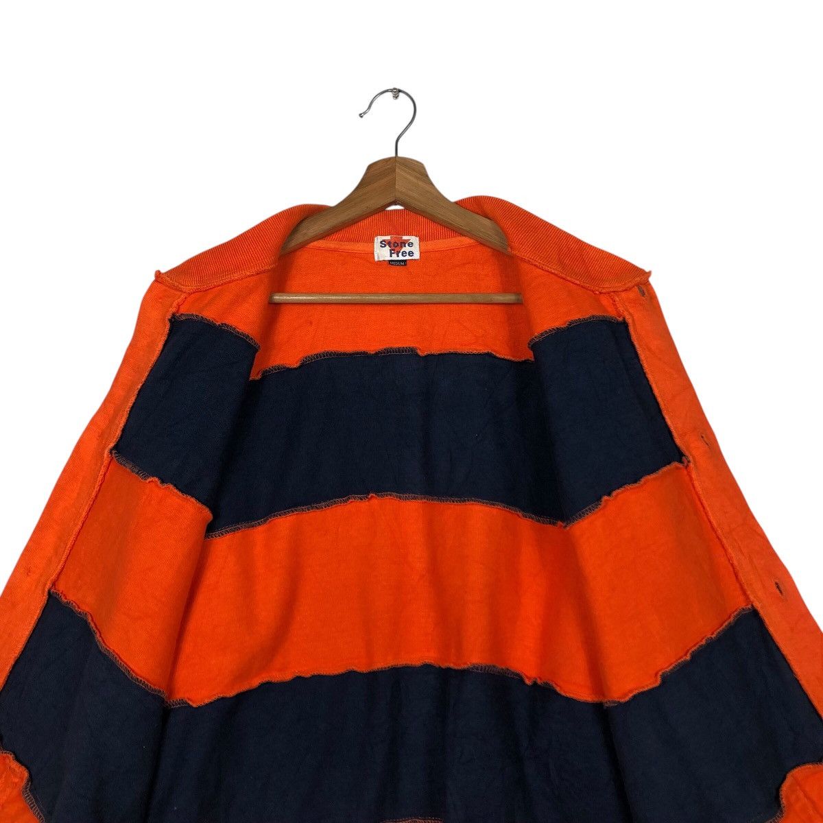 Japanese Brand 📌Vintage Button Bomber Cardigan Jacket Stone Free Striped Size US M / EU 48-50 / 2 - 15 Thumbnail
