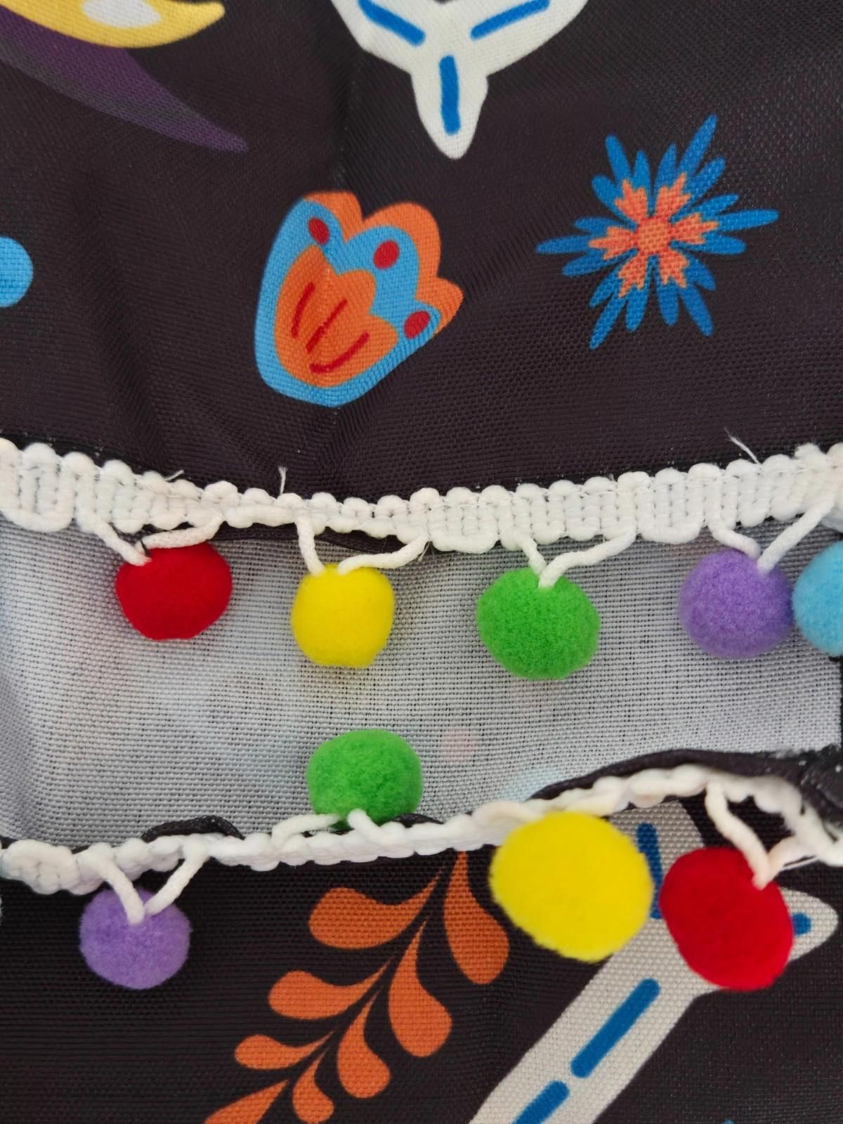 The Unbranded Brand Day of the Dead Table Runner 16"x108" Black w/ Hearts NEW Size ONE SIZE - 4 Thumbnail
