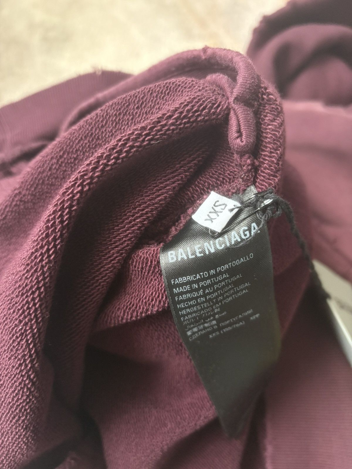 Balenciaga Balenciaga Tape hoodie Maroon Size US S / EU 44-46 / 1 - 5 Thumbnail