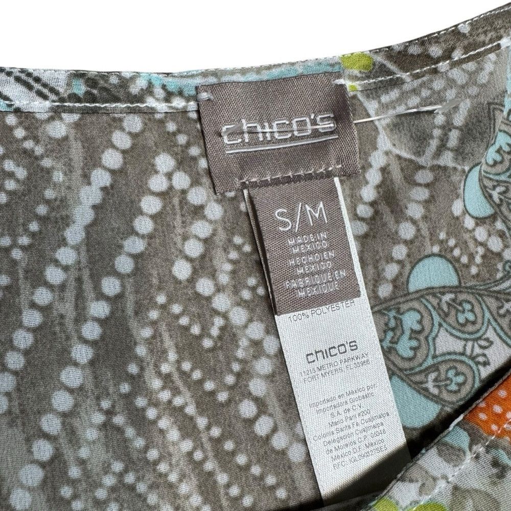 Chicos New Chico's Floral Multi-Print Chiffon Poncho Blouse Size S Size M / US 6-8 / IT 42-44 - 6 Thumbnail