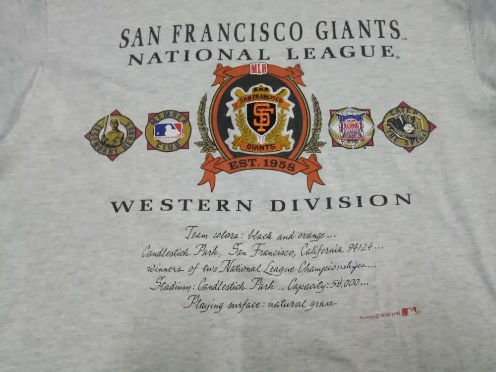 MLB × Vintage VINTAGE Sun Francisco Giants National League by NUTMEG 1991 Size US XL / EU 56 / 4 - 5 Thumbnail