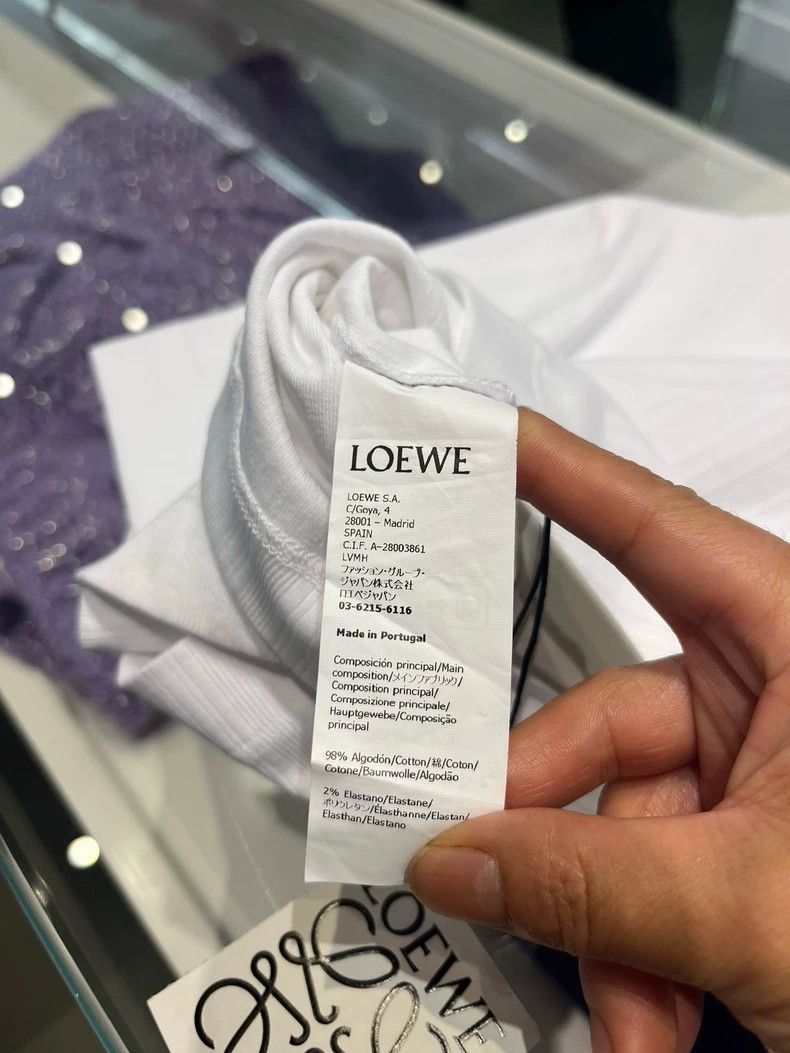 Loewe LOEWE Logo embroidered short sleeve T-shirt Size L / US 10 / IT 46 - 4 Thumbnail