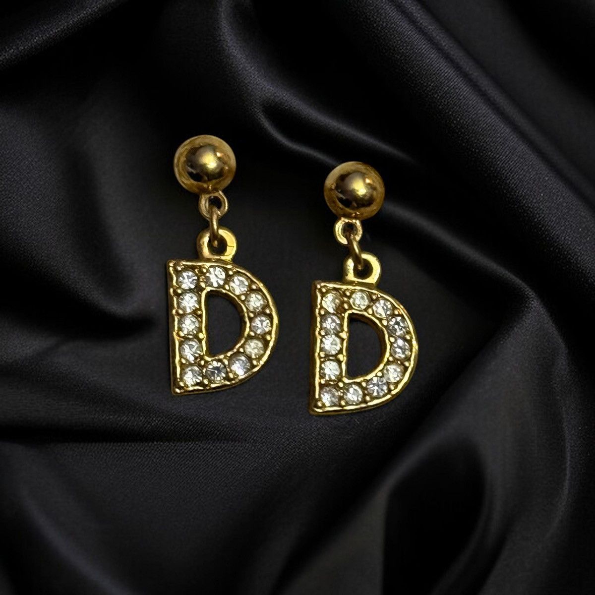 Other Gold tone paved initial letter D dangle earrings Size ONE SIZE - 1 Thumbnail