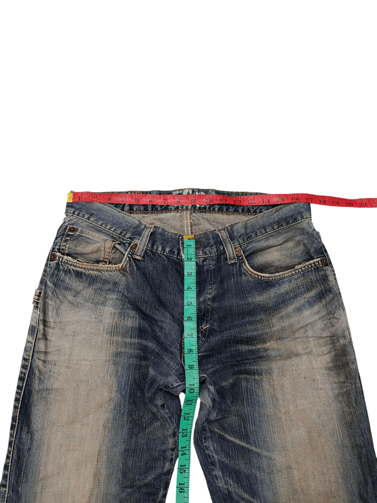 Number (N)ine × Undercover Vintage Edwin 503 Japan Clawmark Distress Faded Denim Jeans Size US 34 / EU 50 - 15 Thumbnail