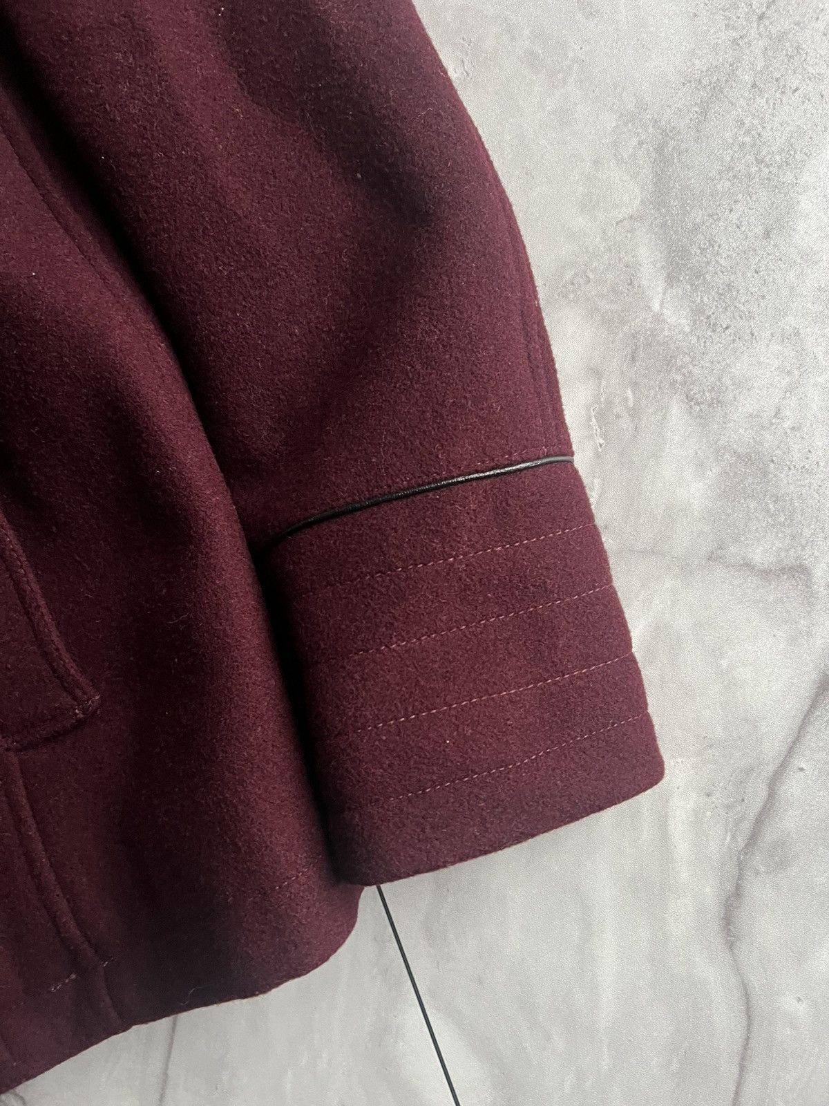 Tete Homme Tete Homme Sweater Layered Blood Red Pea Coat Size US M / EU 48-50 / 2 - 3 Thumbnail