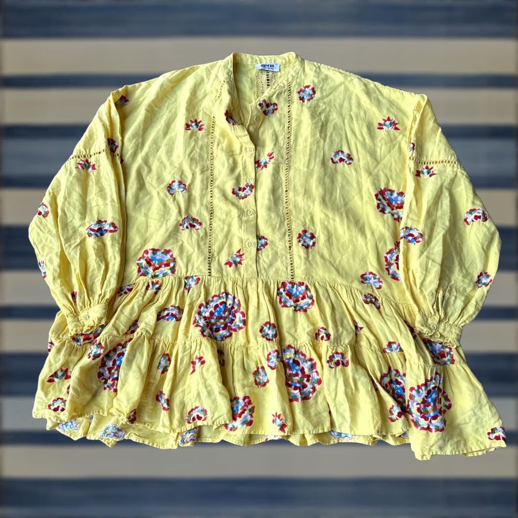 Vintage ALL THINGS MOCHI VALENTINA DRESS BOHO COTTAGECORE PRAIRIE YELLOW Dress XL Women Size XL / US 12-14 / IT 48-50 - 1 Thumbnail
